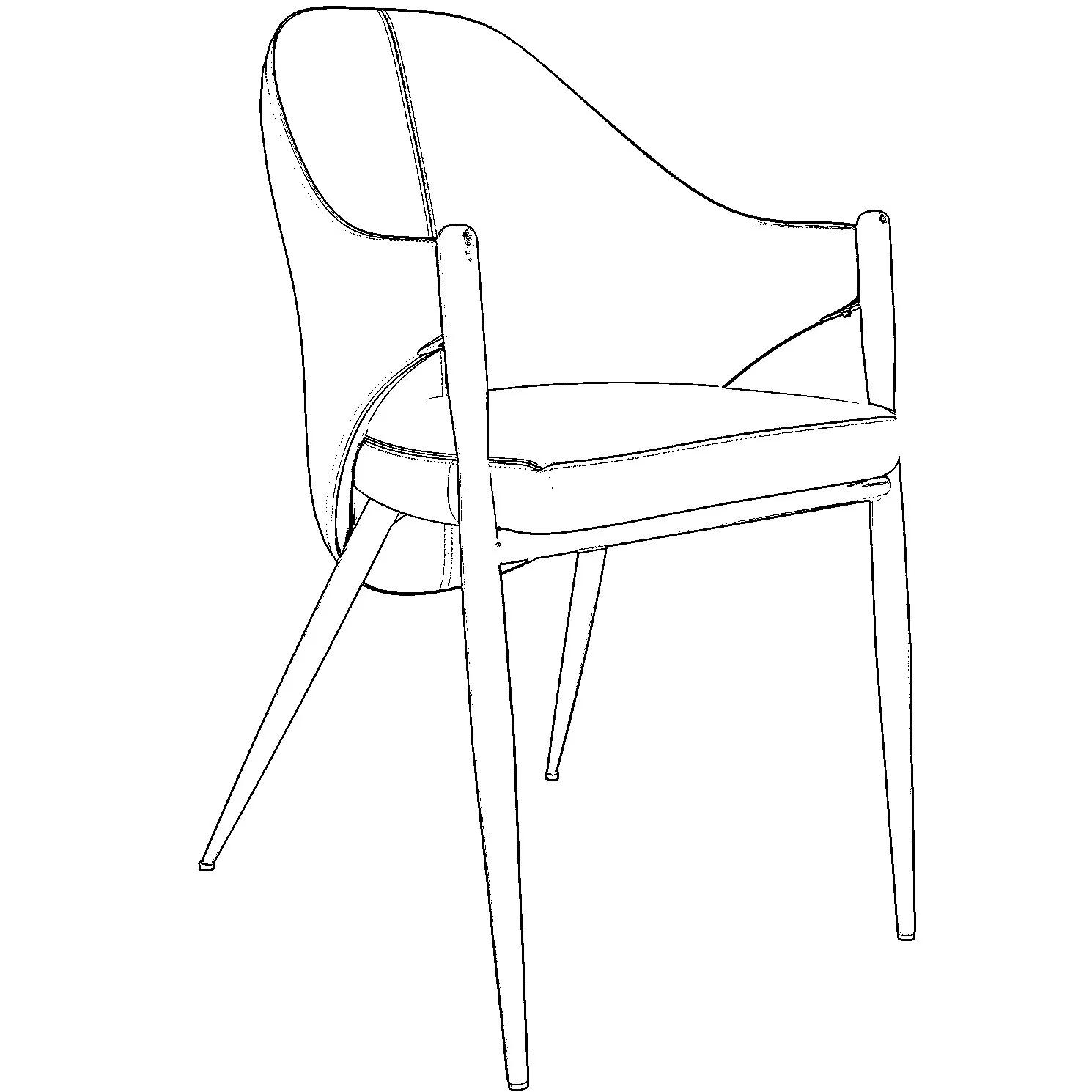 Sante Collection Modern Dining Chair in Grey