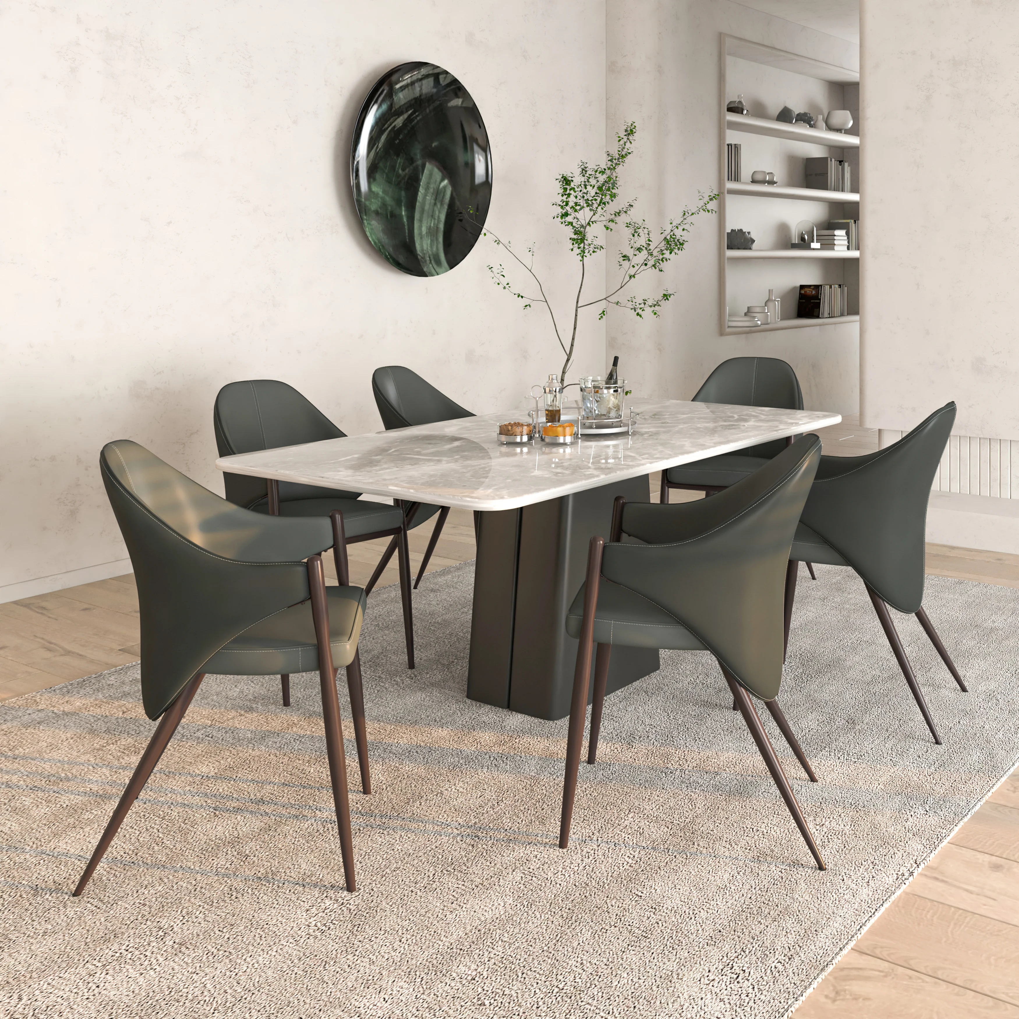 Sante Collection Modern Dining Chair Set of 2 in Grey