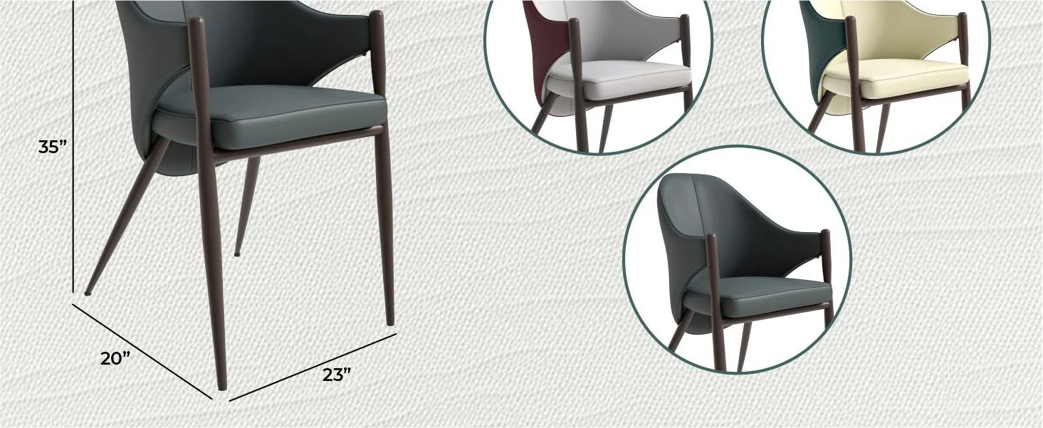 Sante Collection Modern Dining Chair Set of 4 in Grey