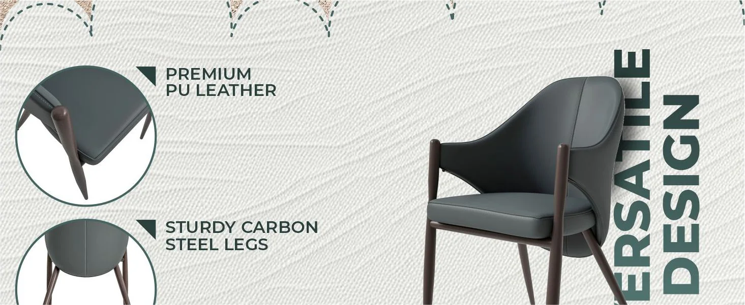 Sante Collection Modern Dining Chair Set of 4 in Grey