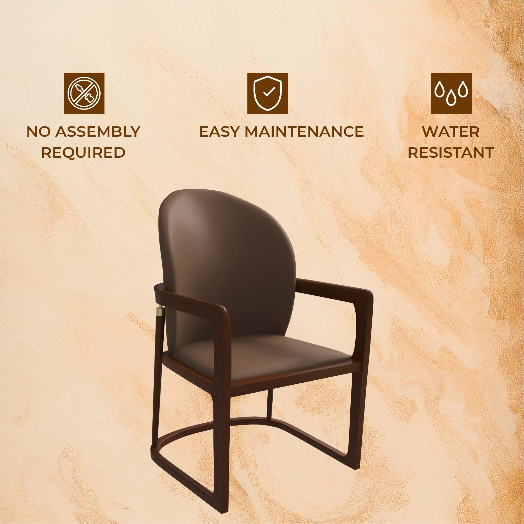 Svelta Elegant Wooden Dining Chair in Brown