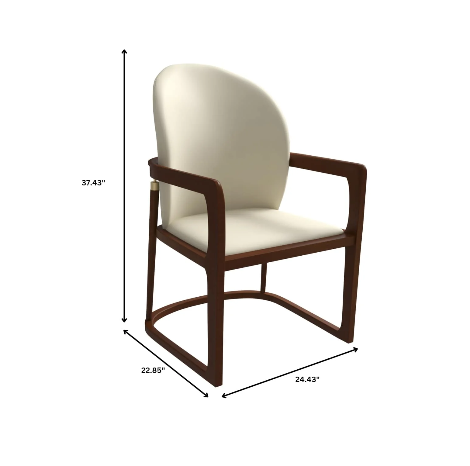Svelta Elegant Wooden Dining Chair in Cream