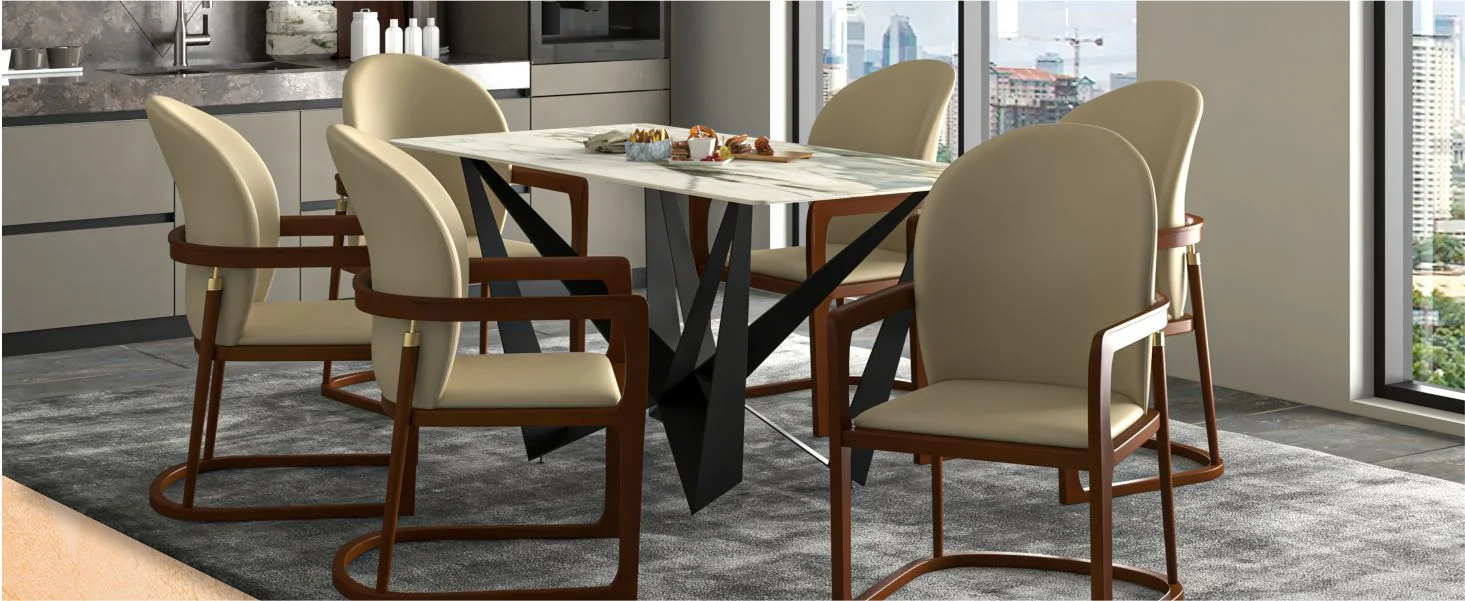 Svelta Elegant Wooden Dining Chair in Toupe