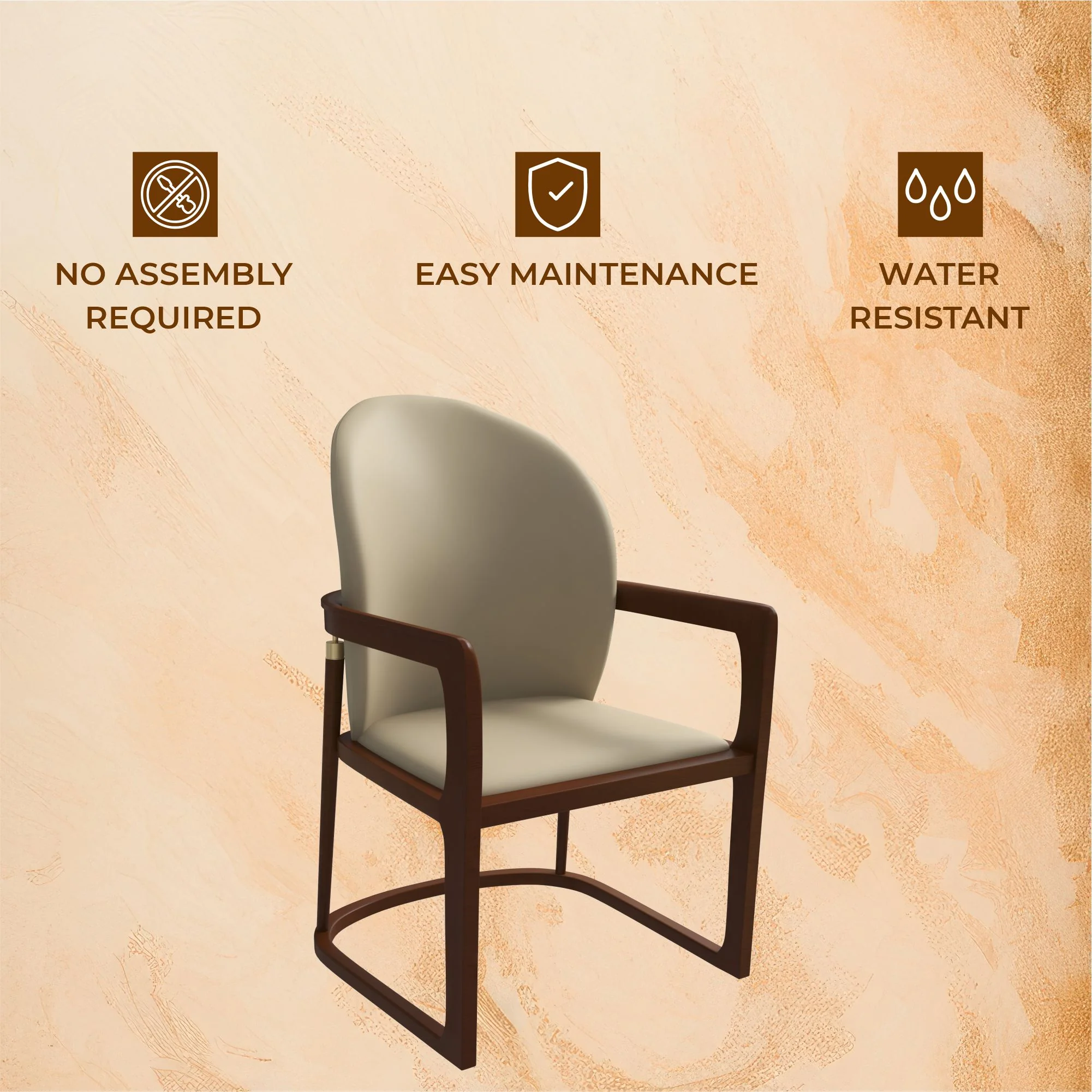 Svelta Elegant Wooden Dining Chair in Toupe