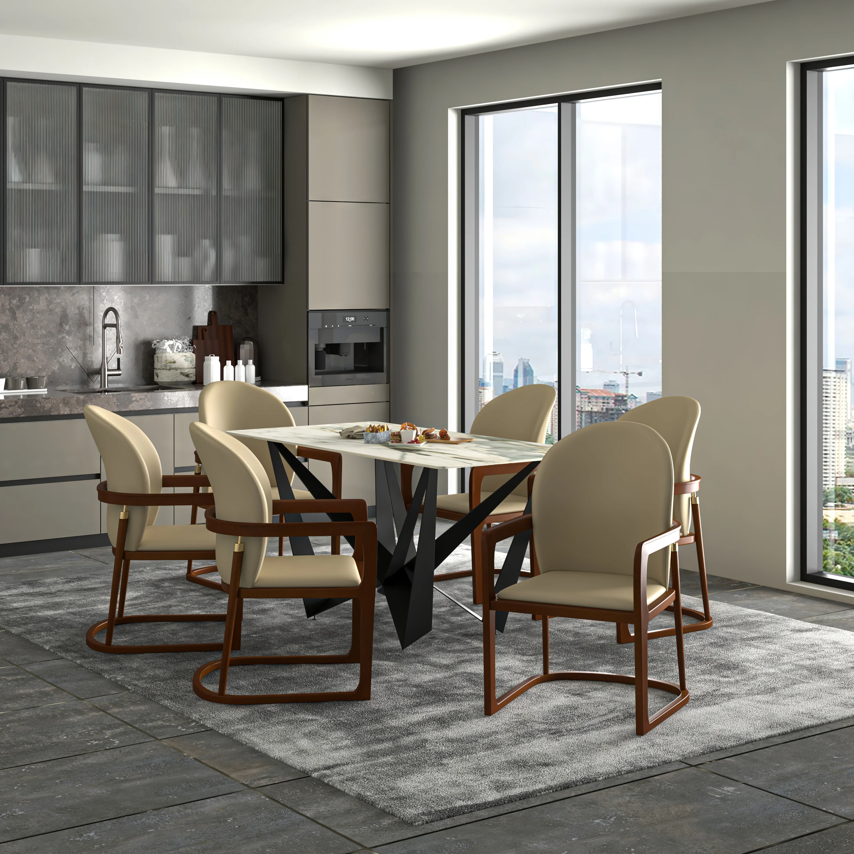 Svelta Elegant Wooden Dining Chair in Toupe