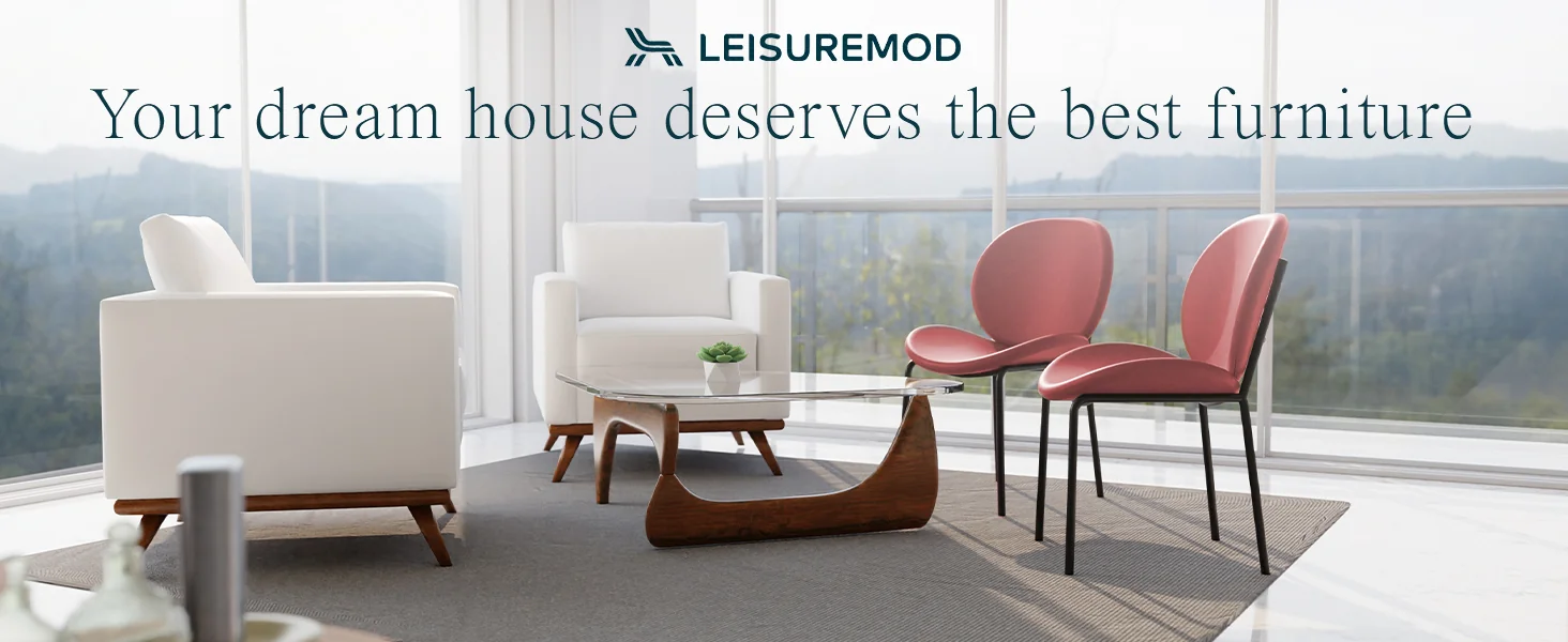 Servos Modern Dining Side Chair with Upholstered Faux Leather Seat and Powder Coated Iron Frame for Kitchen and Dining Room, Bordeaux