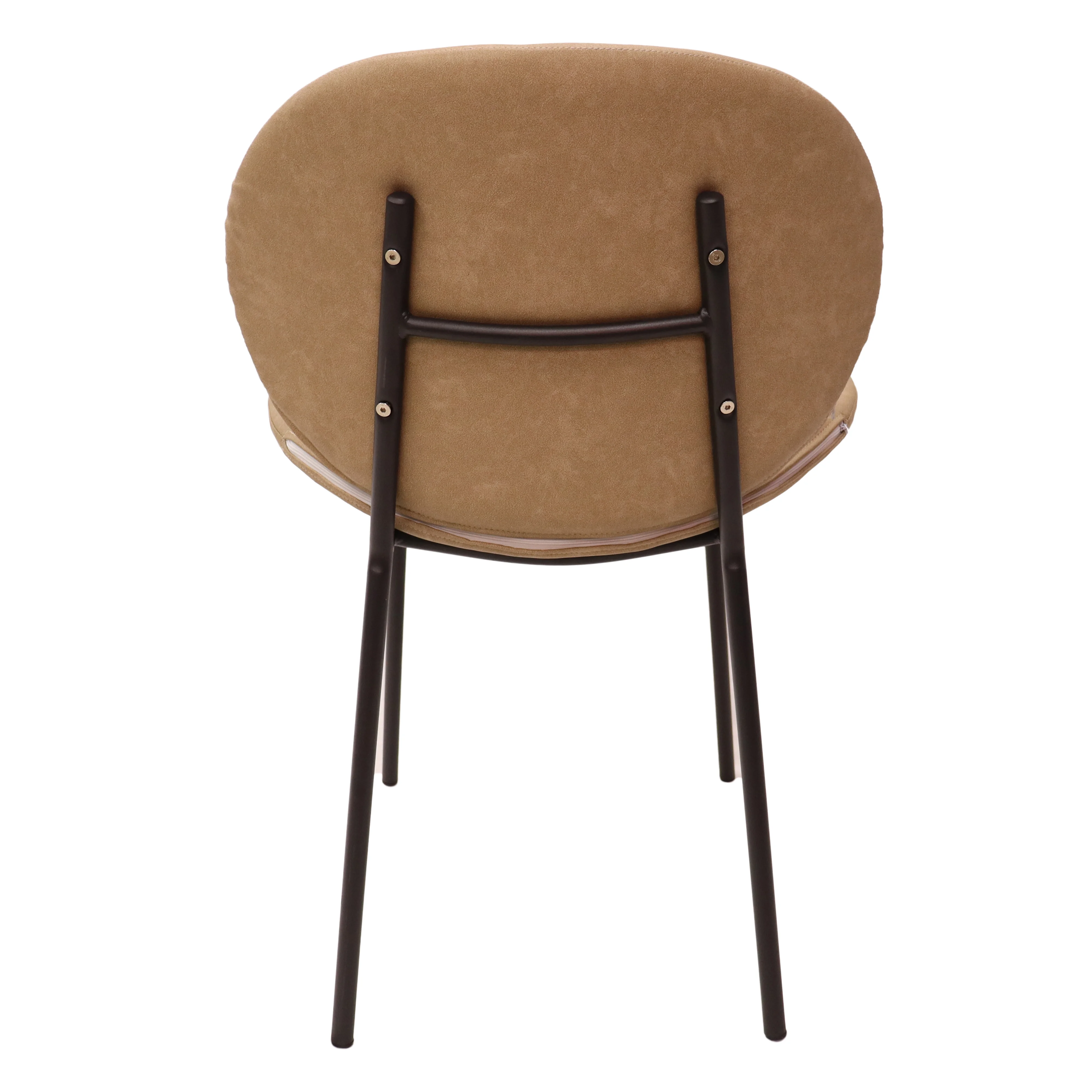 Servos Modern Dining Side Chair with Upholstered Faux Leather Seat and Powder Coated Iron Frame for Kitchen and Dining Room, Sand Brown