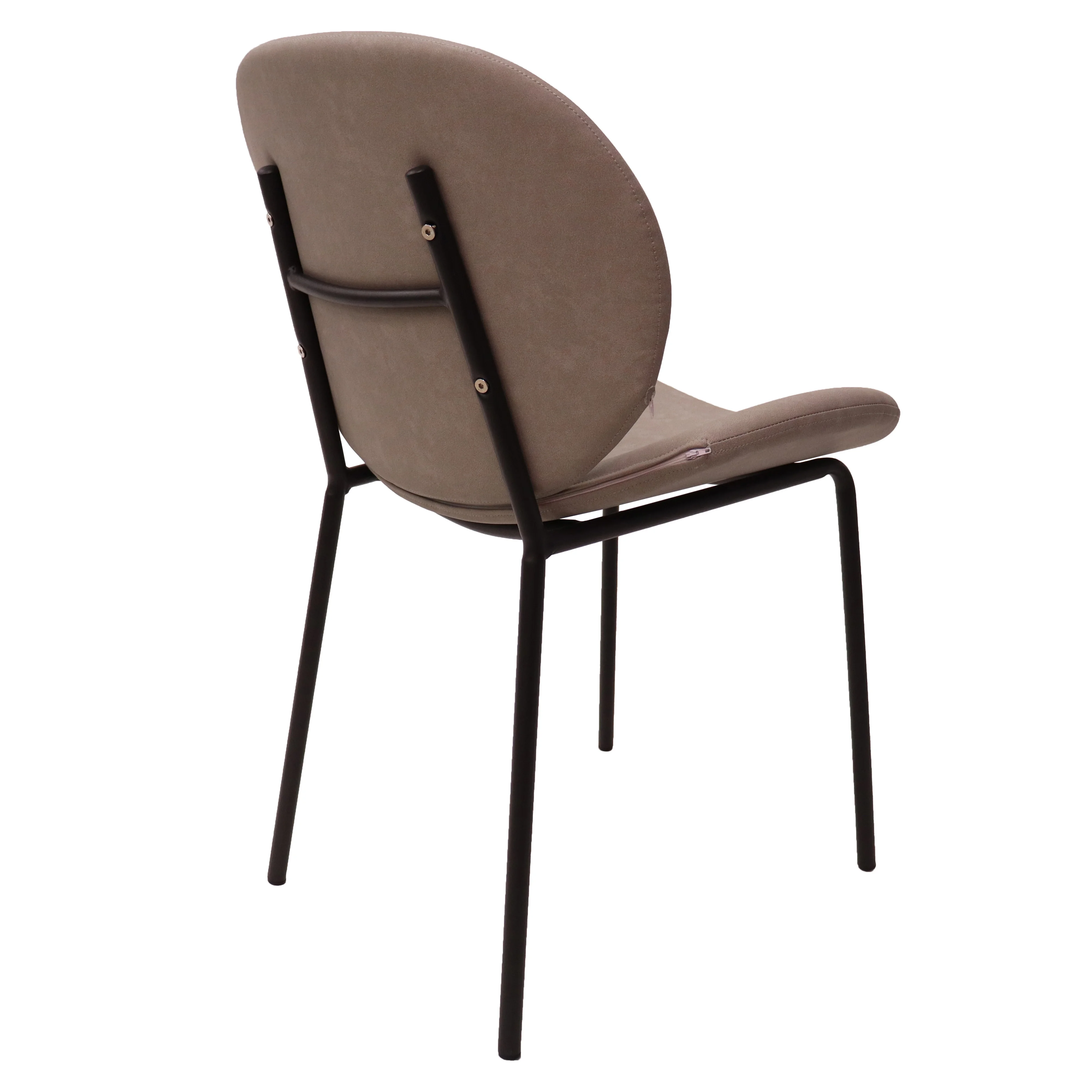 Servos Modern Dining Side Chair with Upholstered Faux Leather Seat and Powder Coated Iron Frame for Kitchen and Dining Room, Light Grey