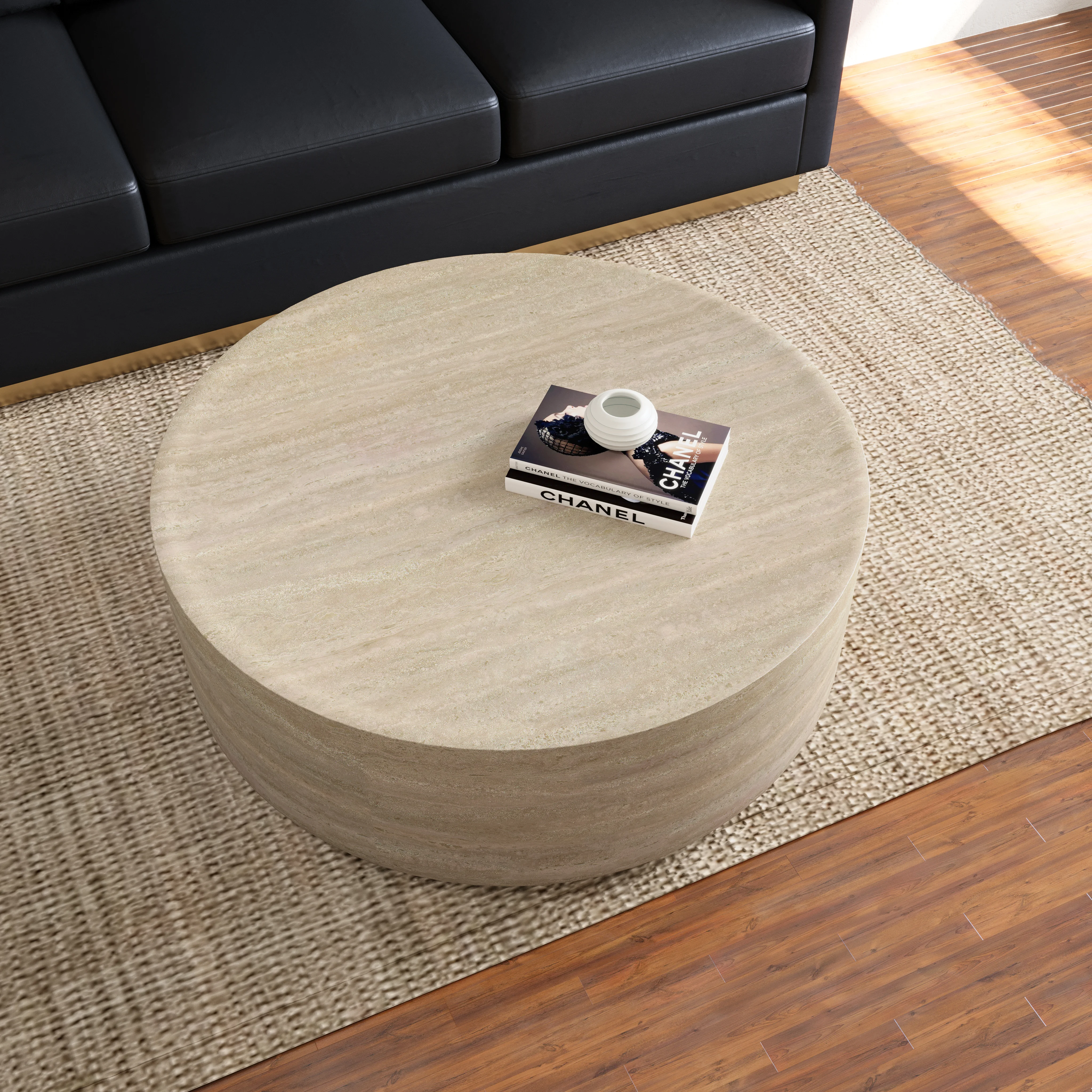 Sandy Collection Coffee Table in Travertine