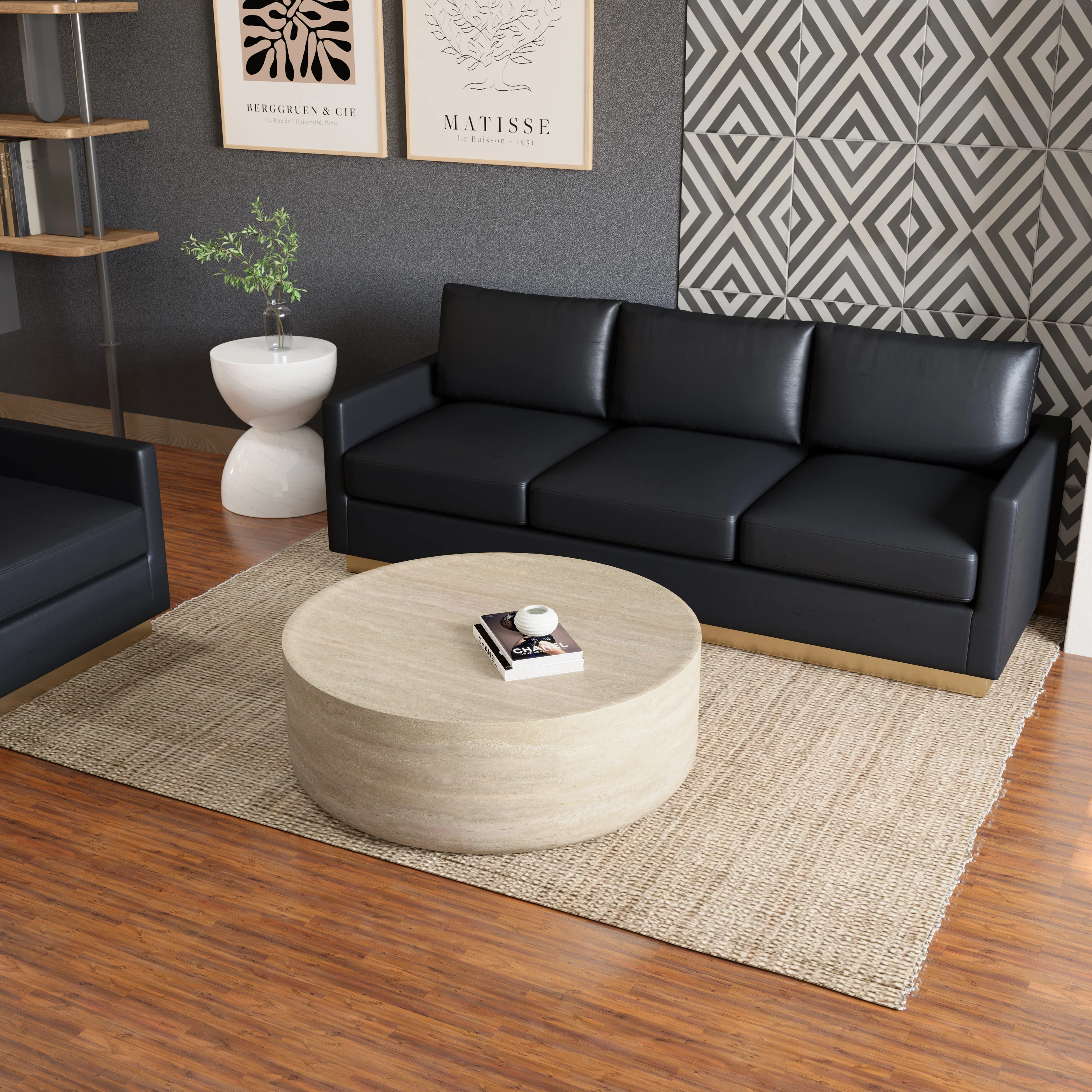 Sandy Collection Coffee Table in Travertine