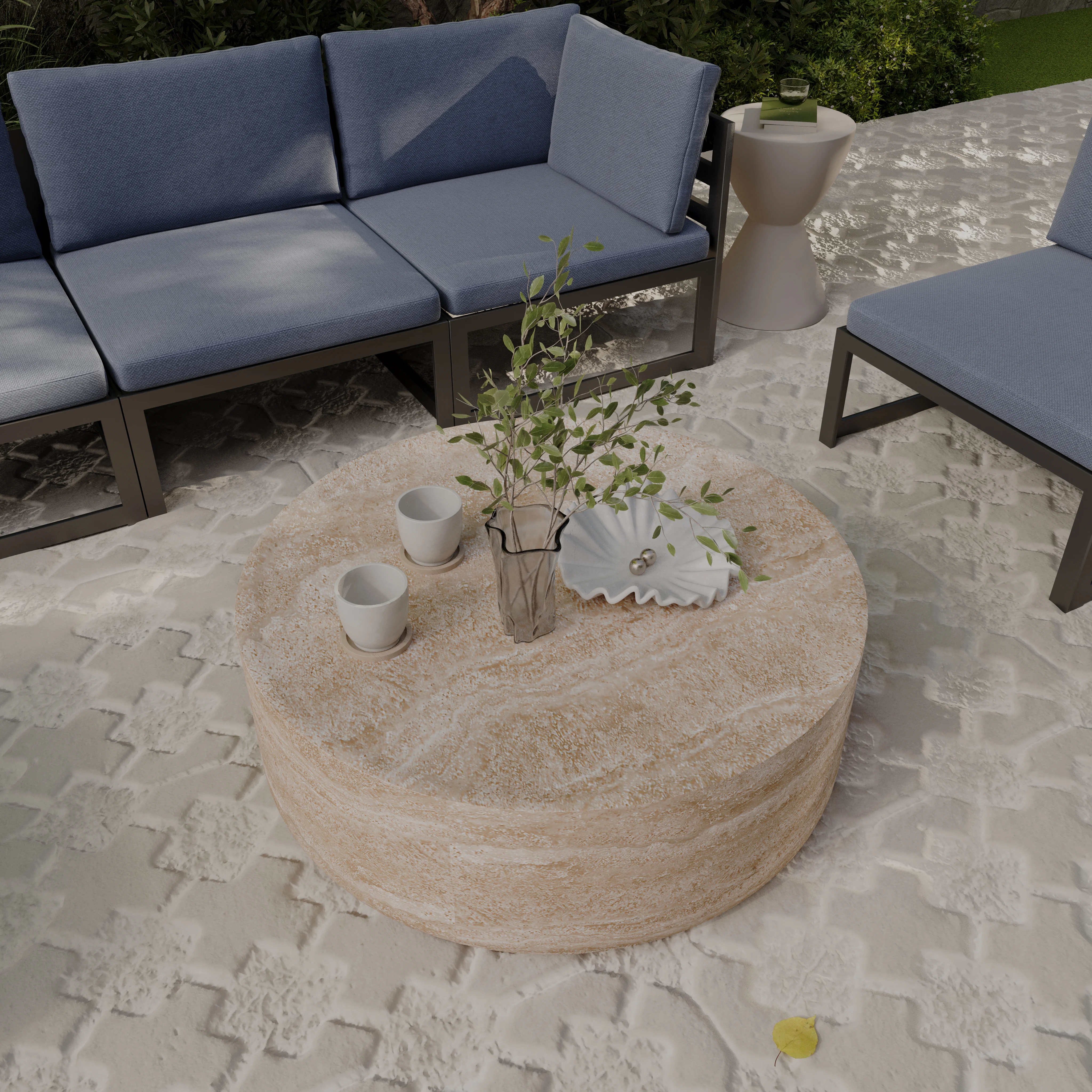 Sandy Collection Coffee Table in Travertine