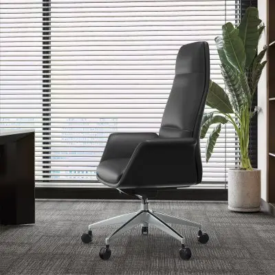 Summit Series Tall Office Chair In Black Leather