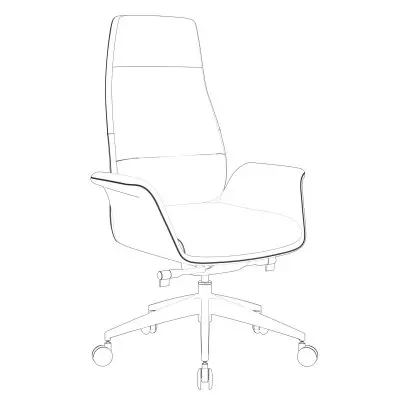 Summit Series Tall Office Chair In White Leather