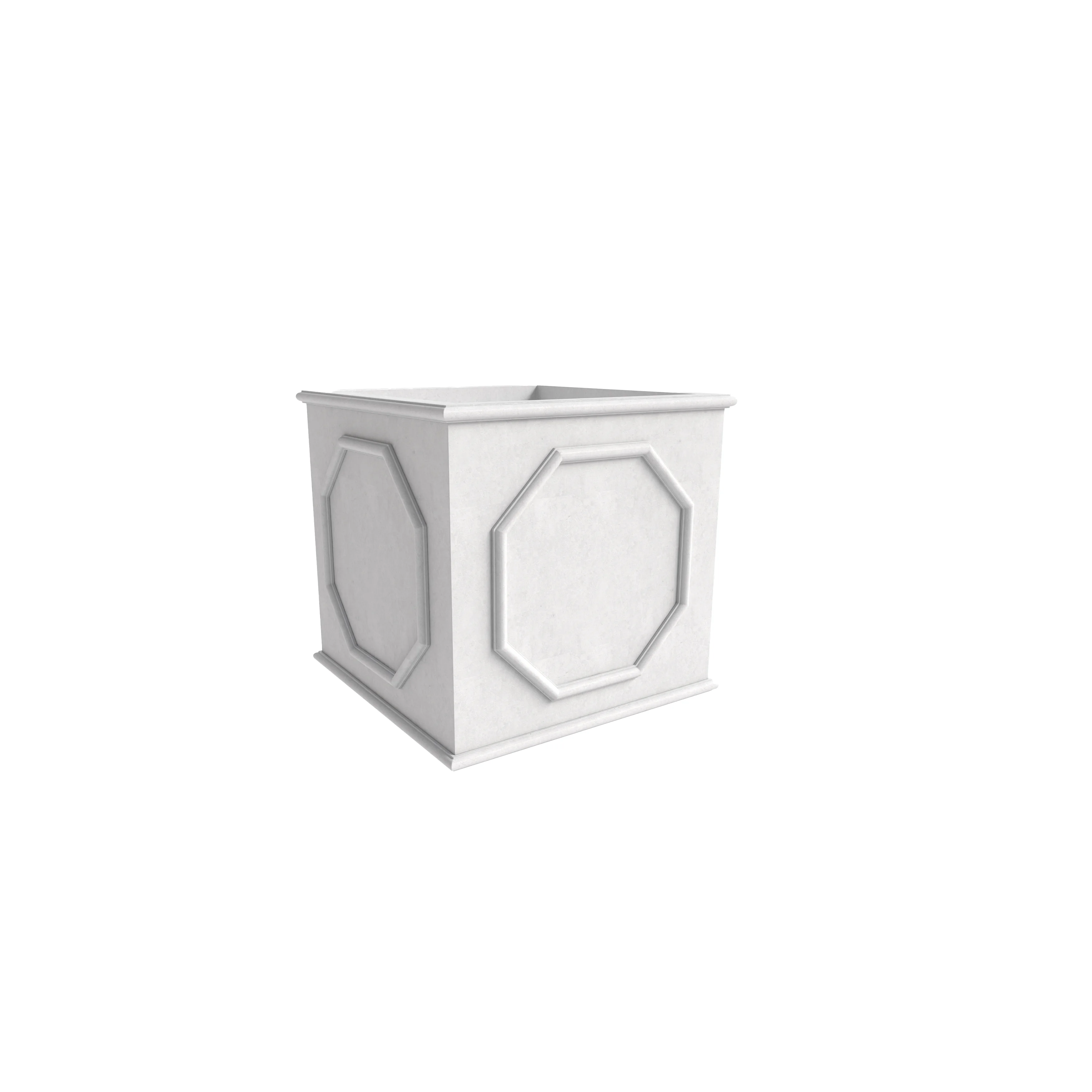 Sprout Series Cubic Fiber Stone Planter in White 10.2 Cube