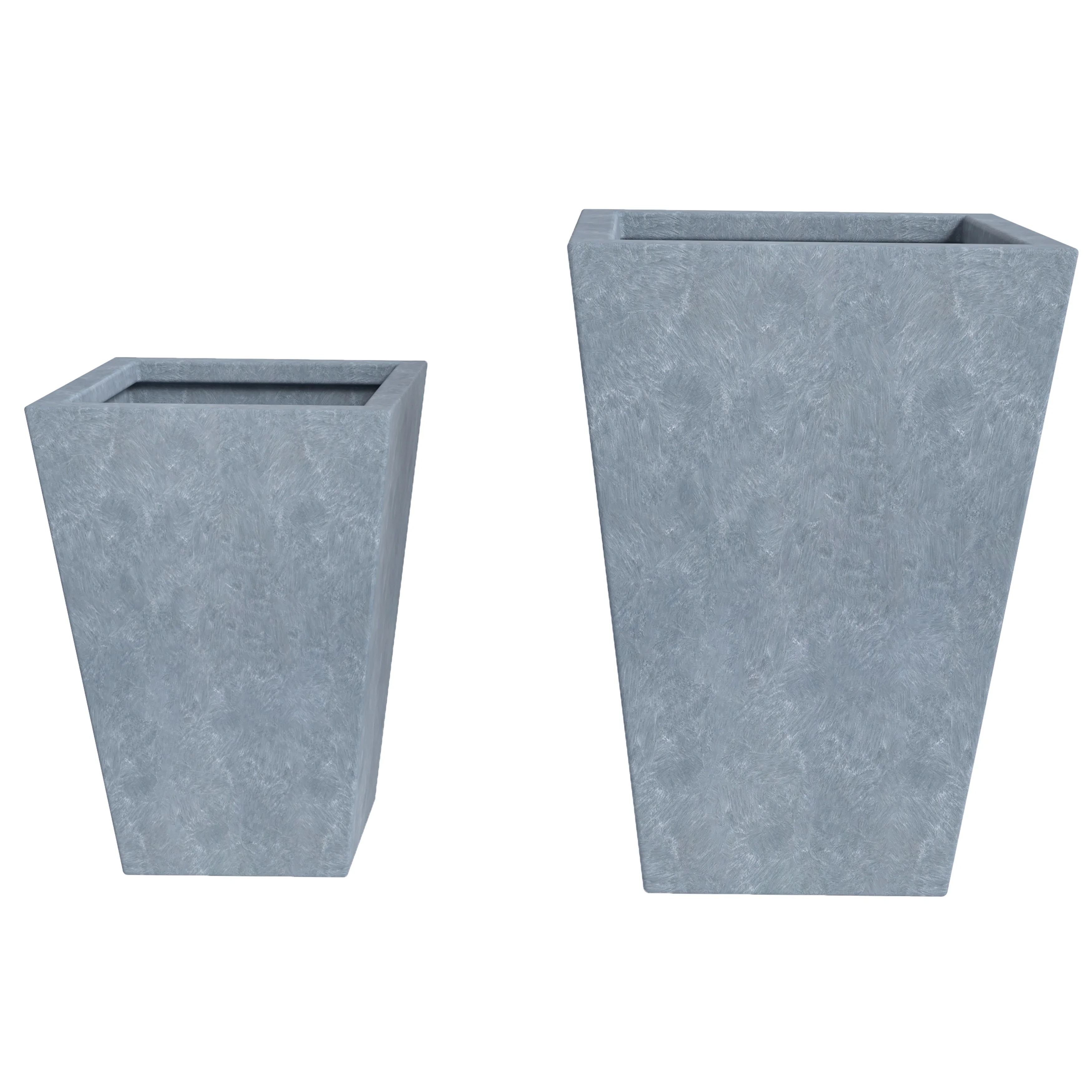 Serene Series Planter Set In Aged Concrete