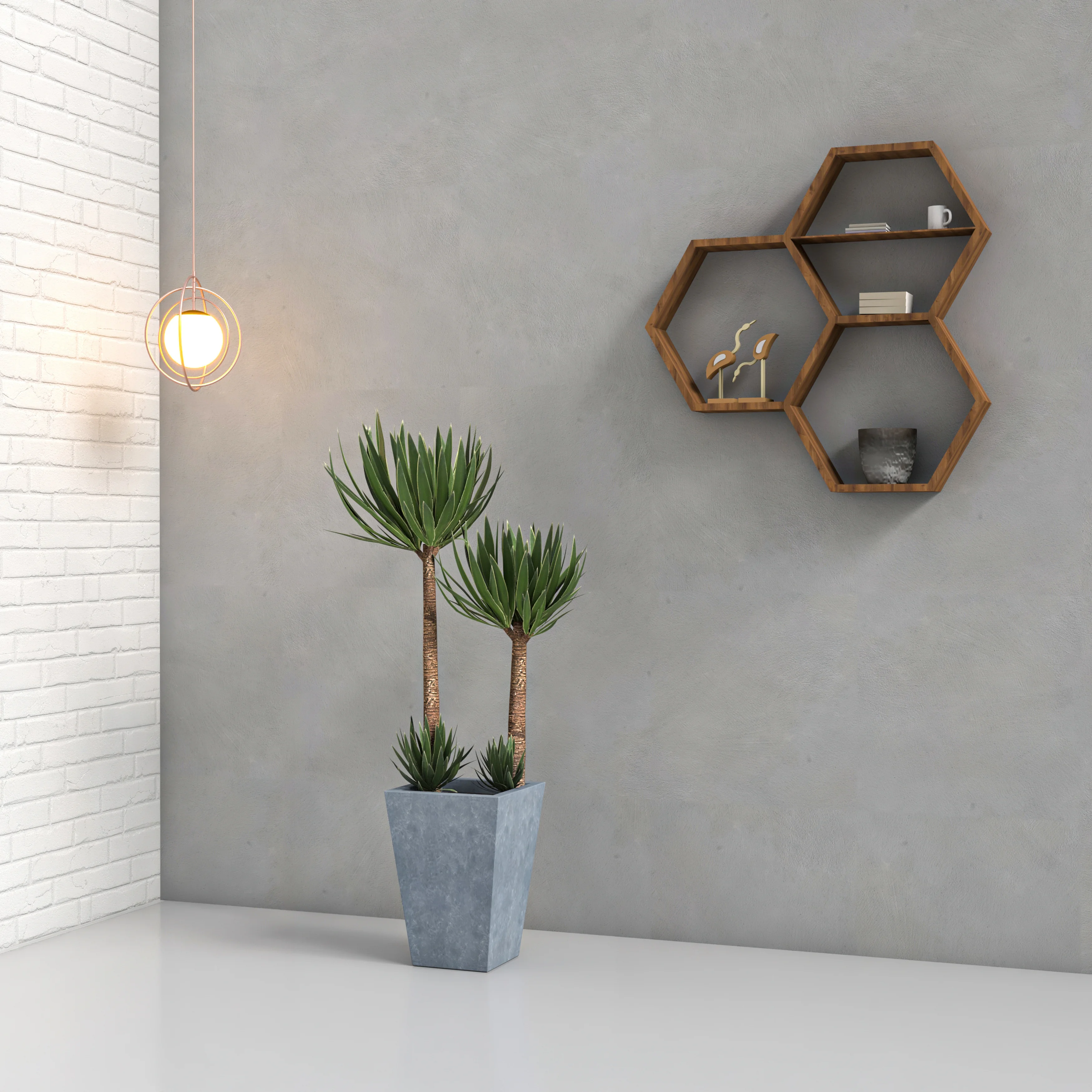 Serene Series Poly Stone Square Planter in Aged Concrete 11x11, 15 High