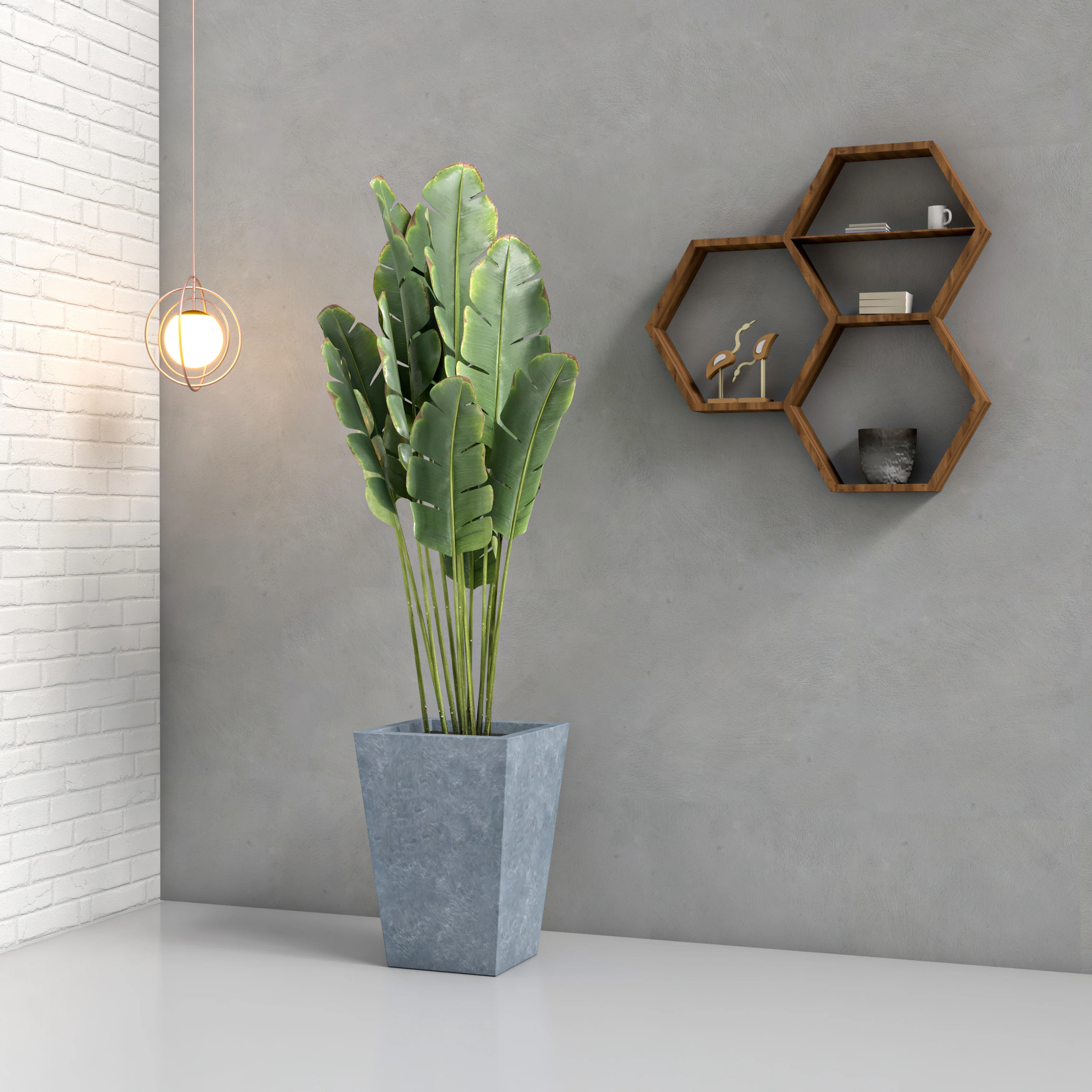 Serene Series Poly Stone Square Planter in Aged Concrete 14x14, 21 High