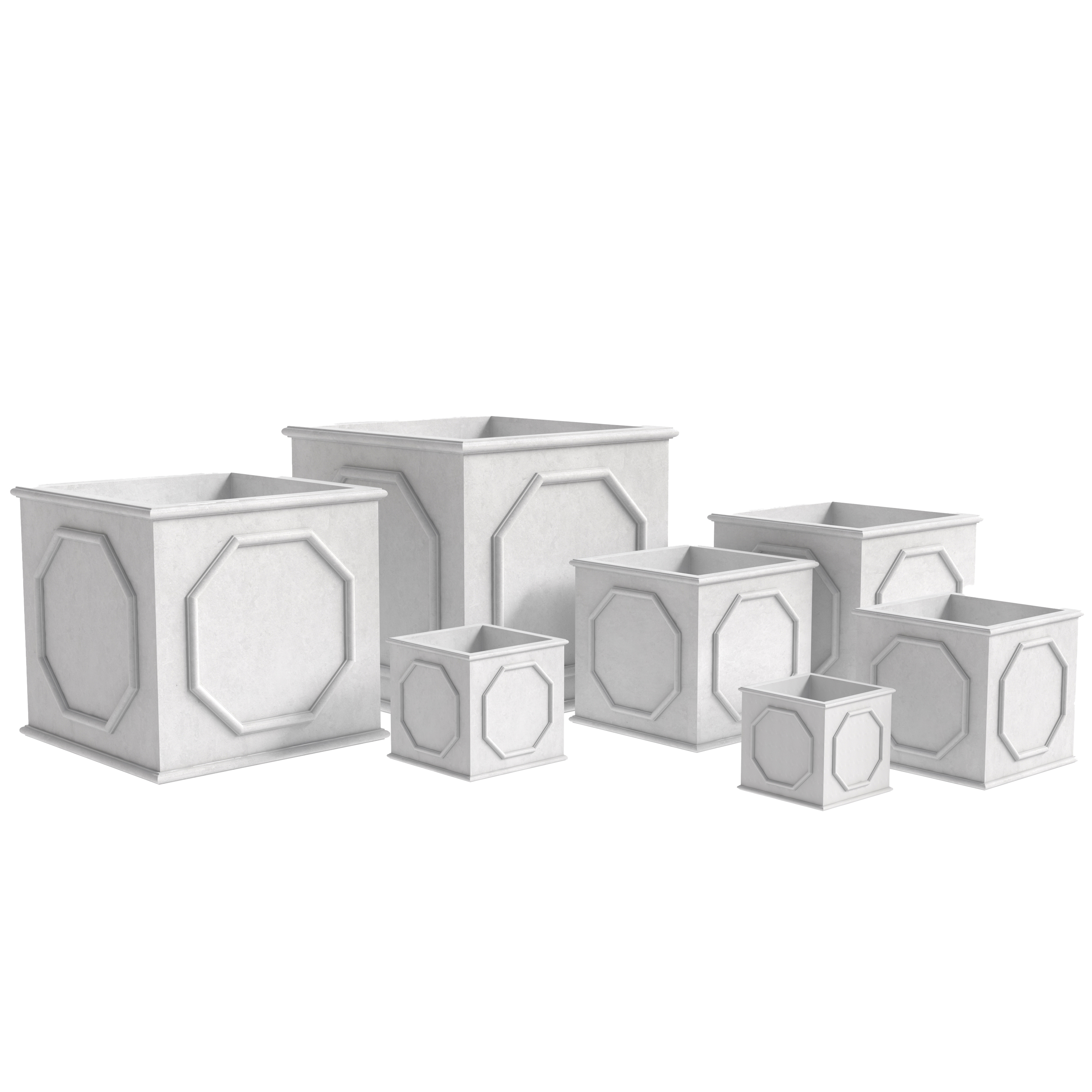 Sprout Series Poly Stone Planter in White