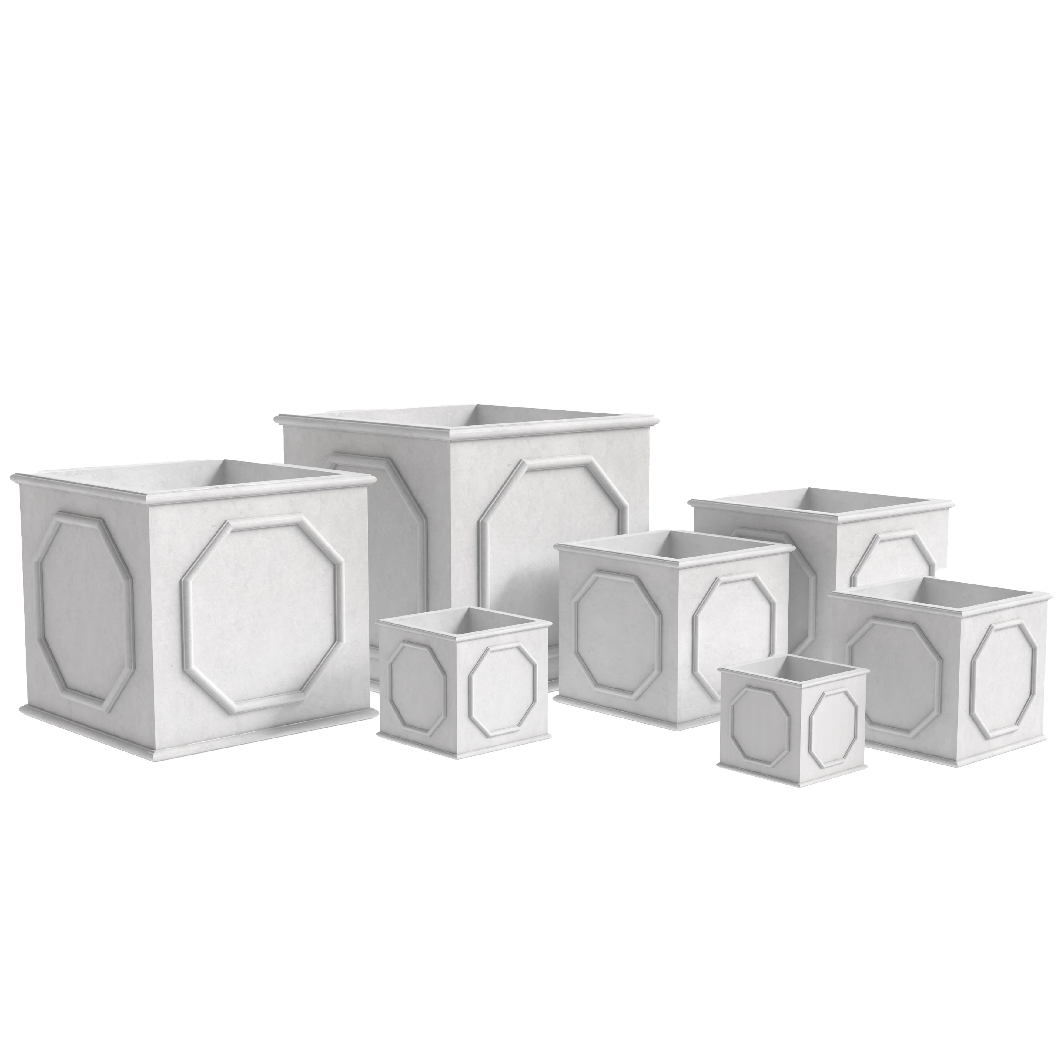 Sprout Series Poly Stone Planter in White