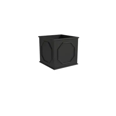 Sprout Series Cubic Fiber Stone Planter in Black 8 Cube