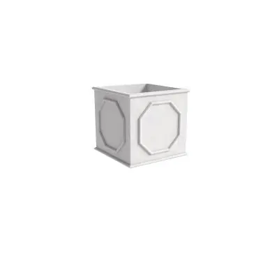 Sprout Series Cubic Fiber Stone Planter in White 8 Cube