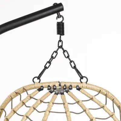 Summit Series Outdoor Egg Swing Chair In Brwon With Bown Cushions