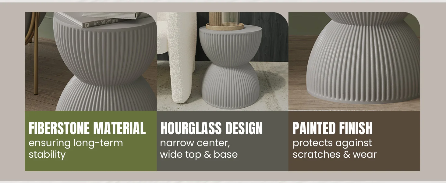 Modern Side End Table Spire Series In Grey