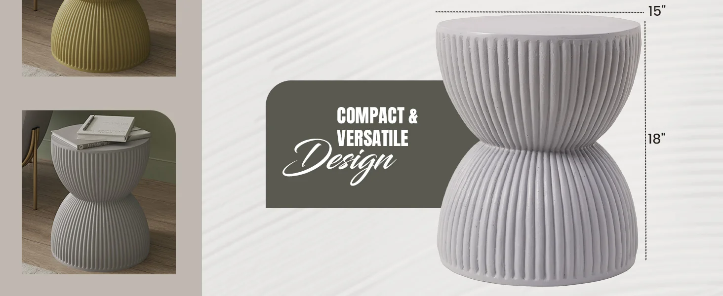 Modern Side End Table Spire Series In Grey