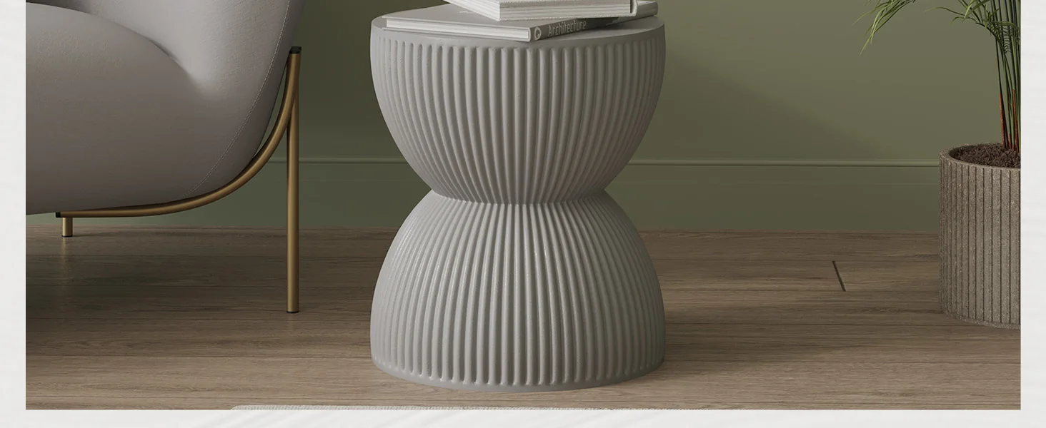 Modern Side End Table Spire Series In Grey