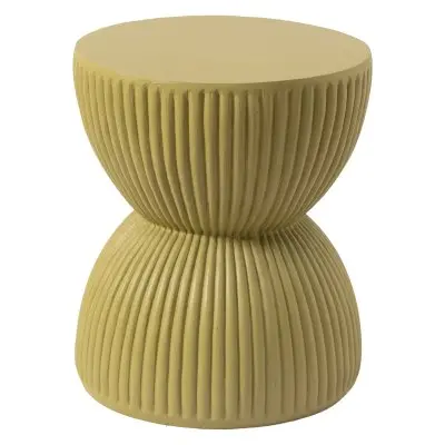 Modern Side End Table Spire Series In Olive Yellow