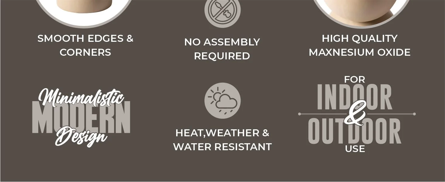 Sage Collection Fiberglass Outdoor Side Table in Beige