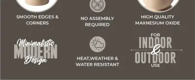 Sage Collection Fiberglass Outdoor Side Table in Beige