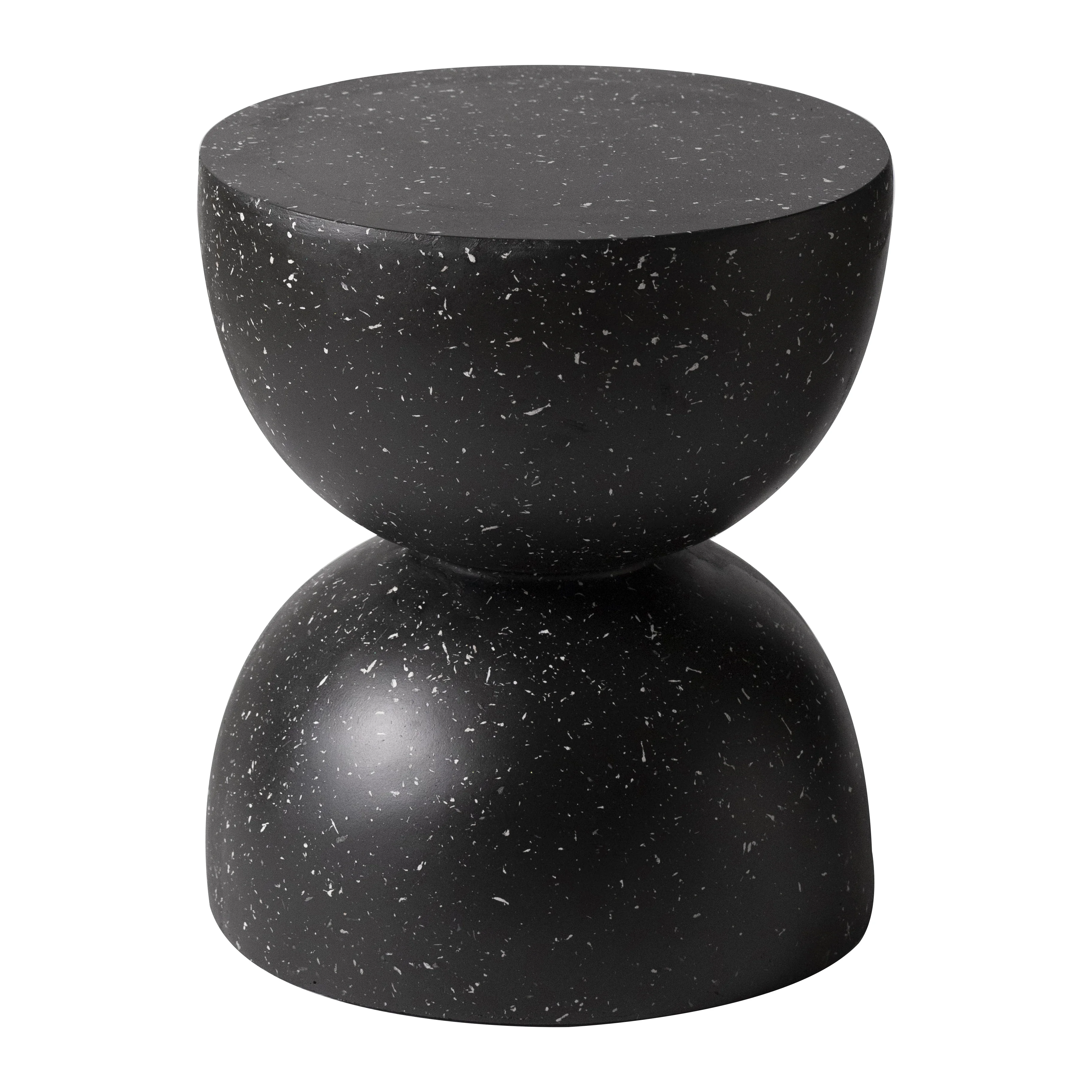 Sage Collection Fiberglass Outdoor Side Table in Black