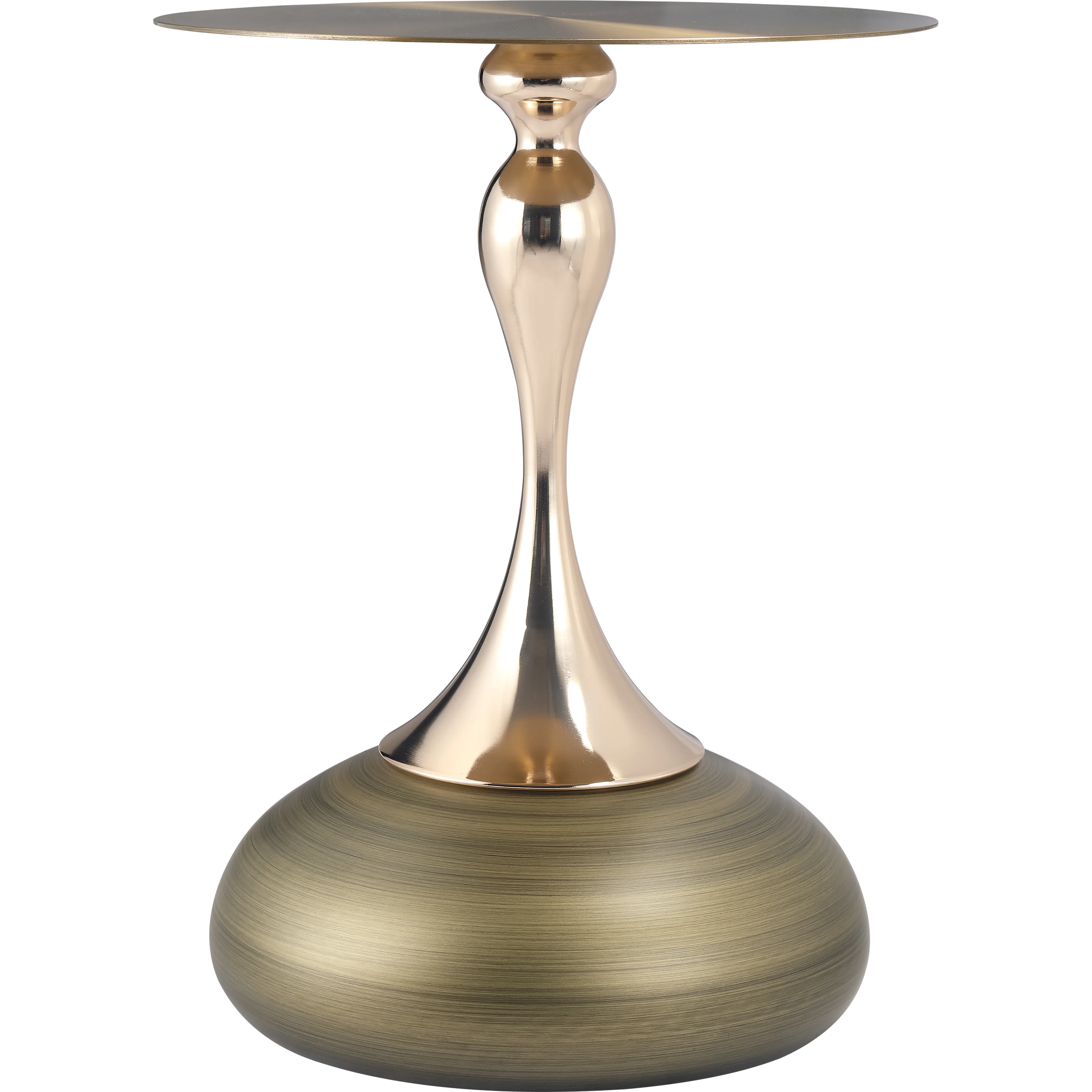 Savoy Collection Modern End Table In Brass Color