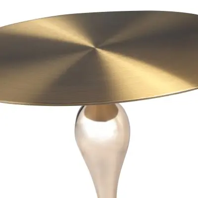 Savoy Collection Modern End Table In Brass Color