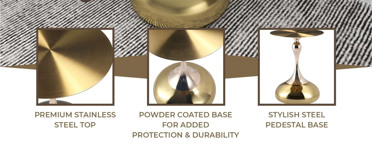 Savoy Collection Modern End Table In Gold