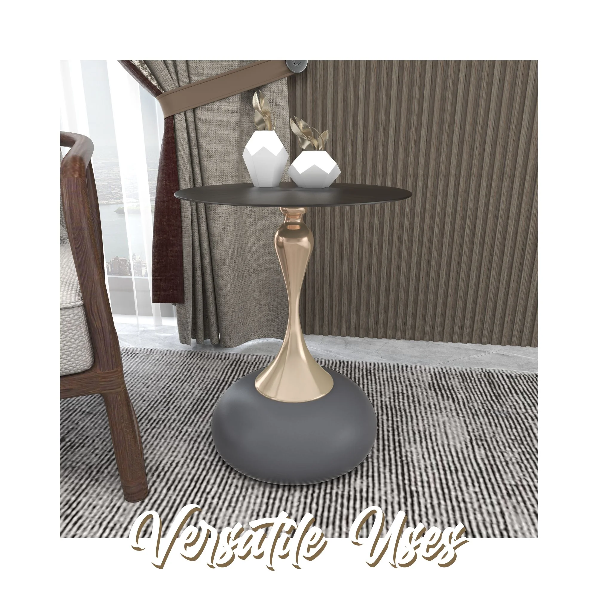 Savoy Collection Modern End Table In Grey