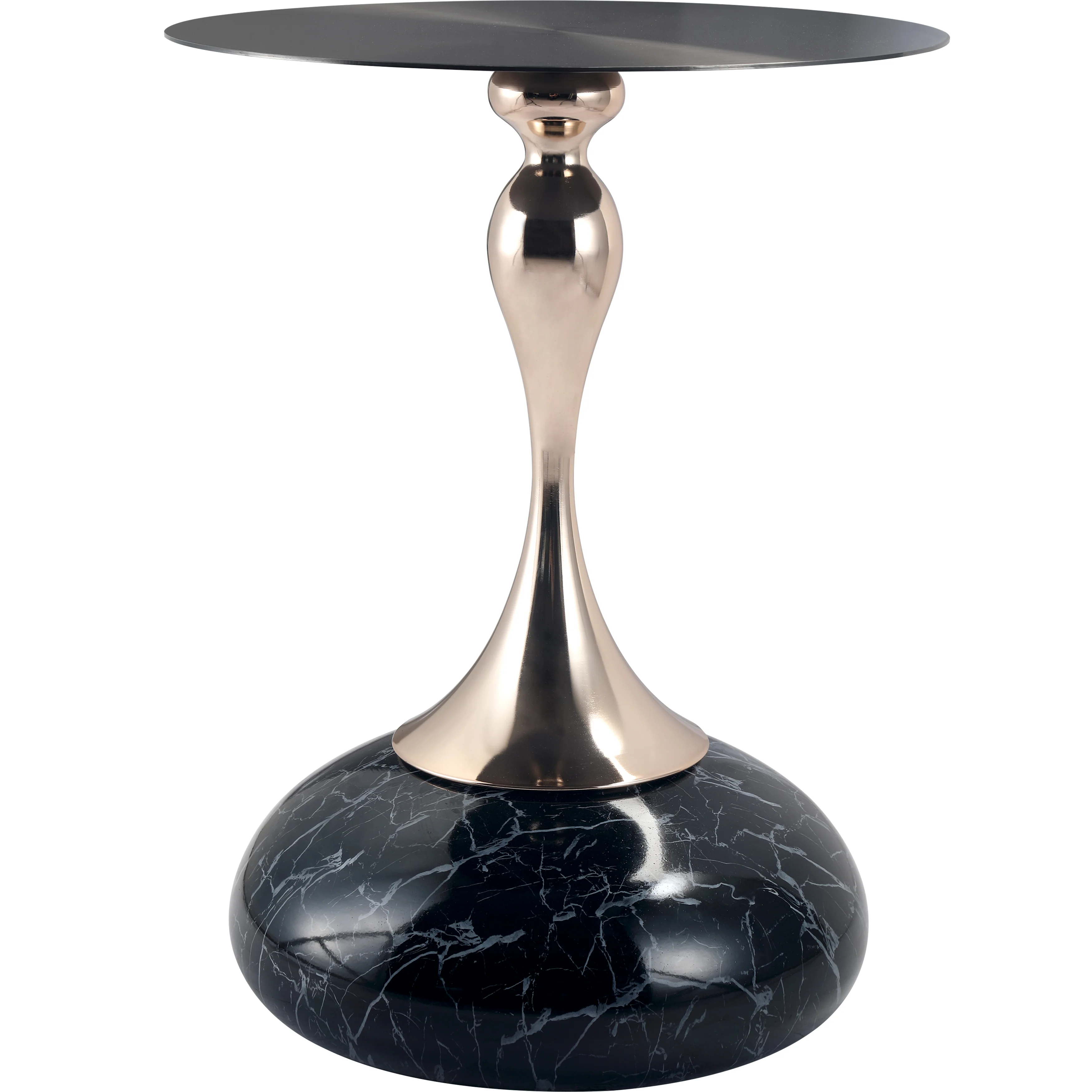 Savoy Collection Modern End Table In Stone Black