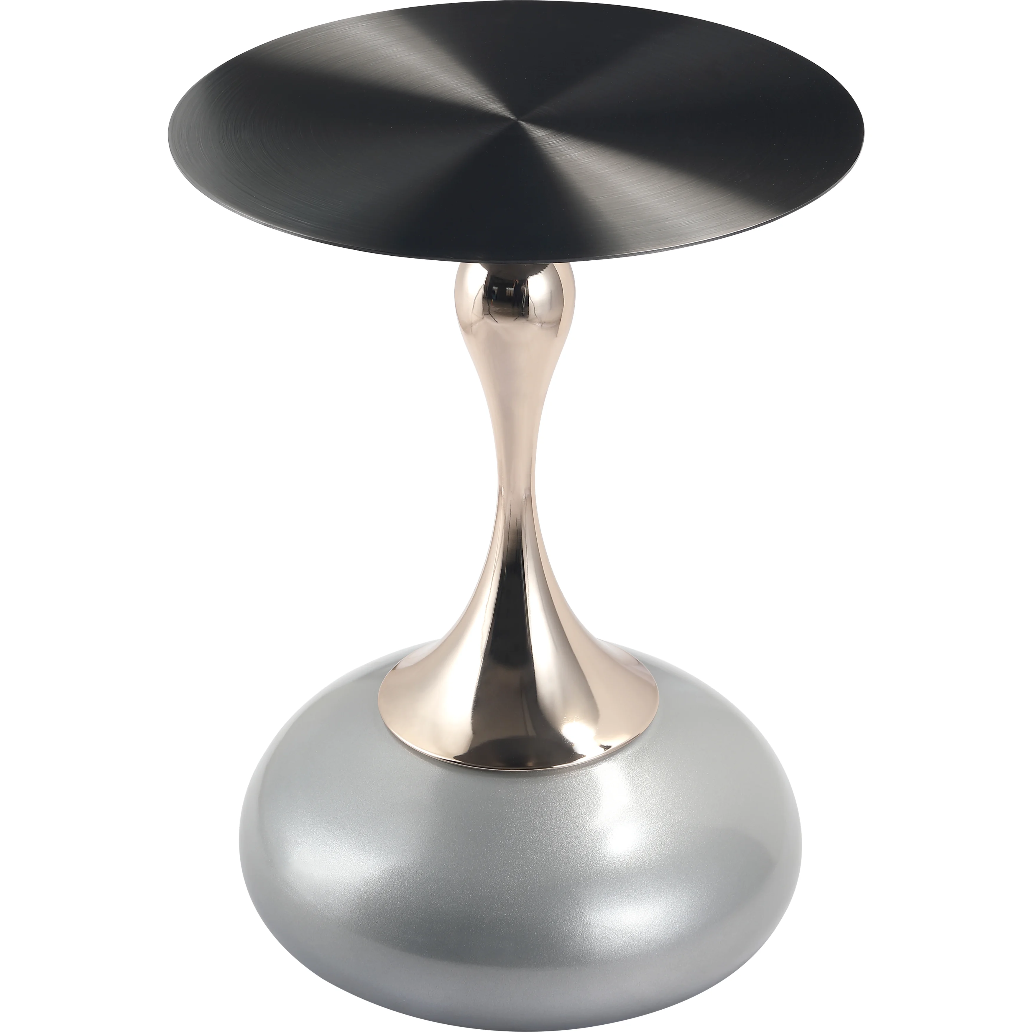 Savoy Collection Modern End Table In Silver