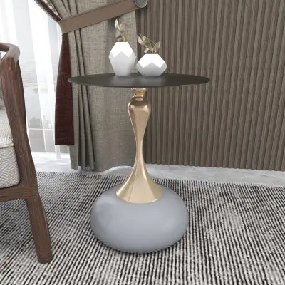 Savoy Collection Modern End Table In Silver