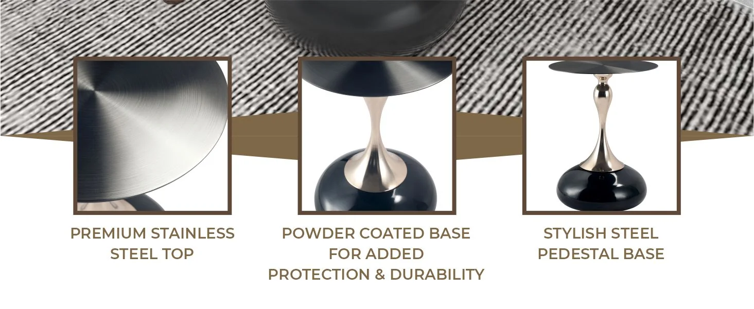 Savoy Collection Modern End Table In Shiny Black