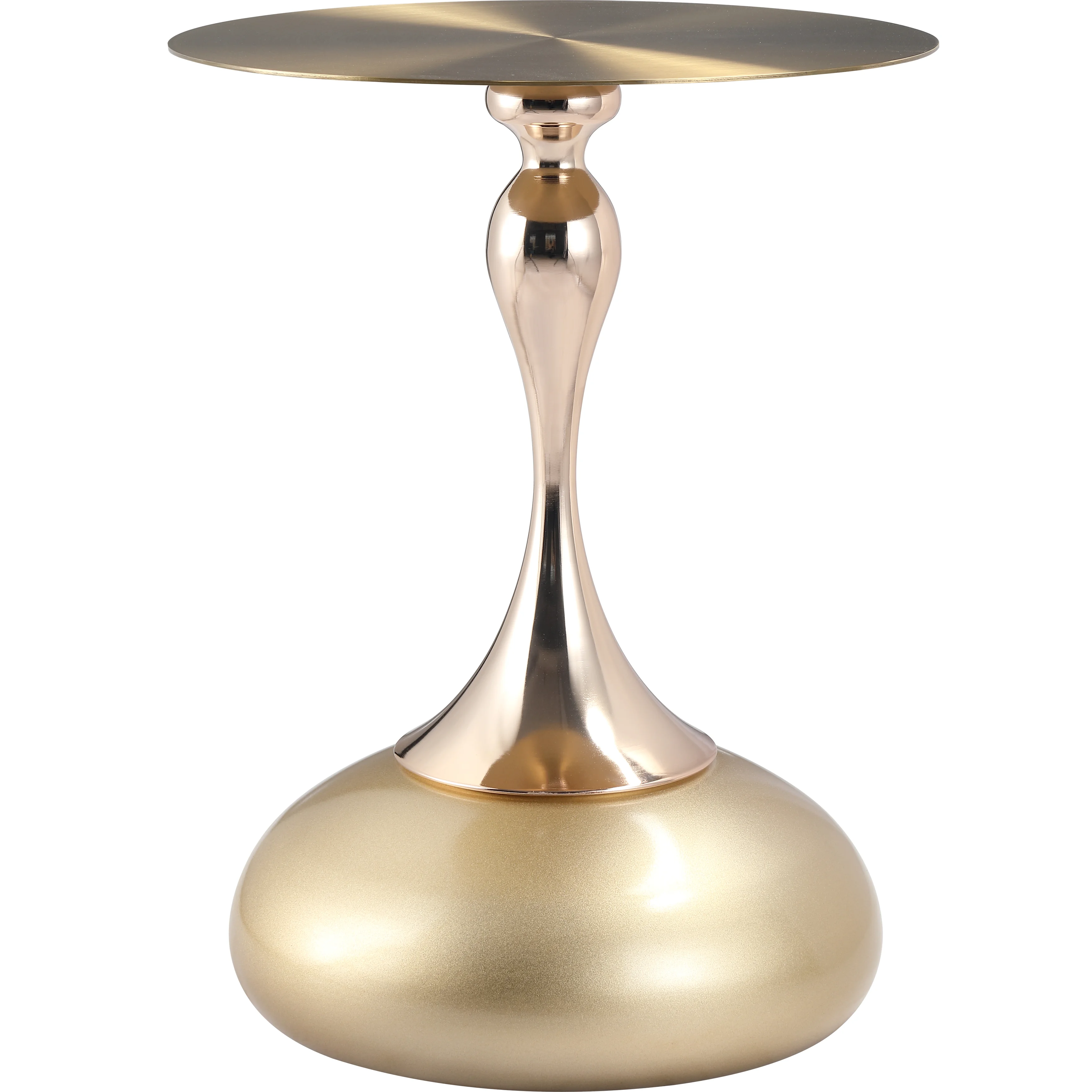 Savoy Collection Modern End Table In Gold With Gold Top