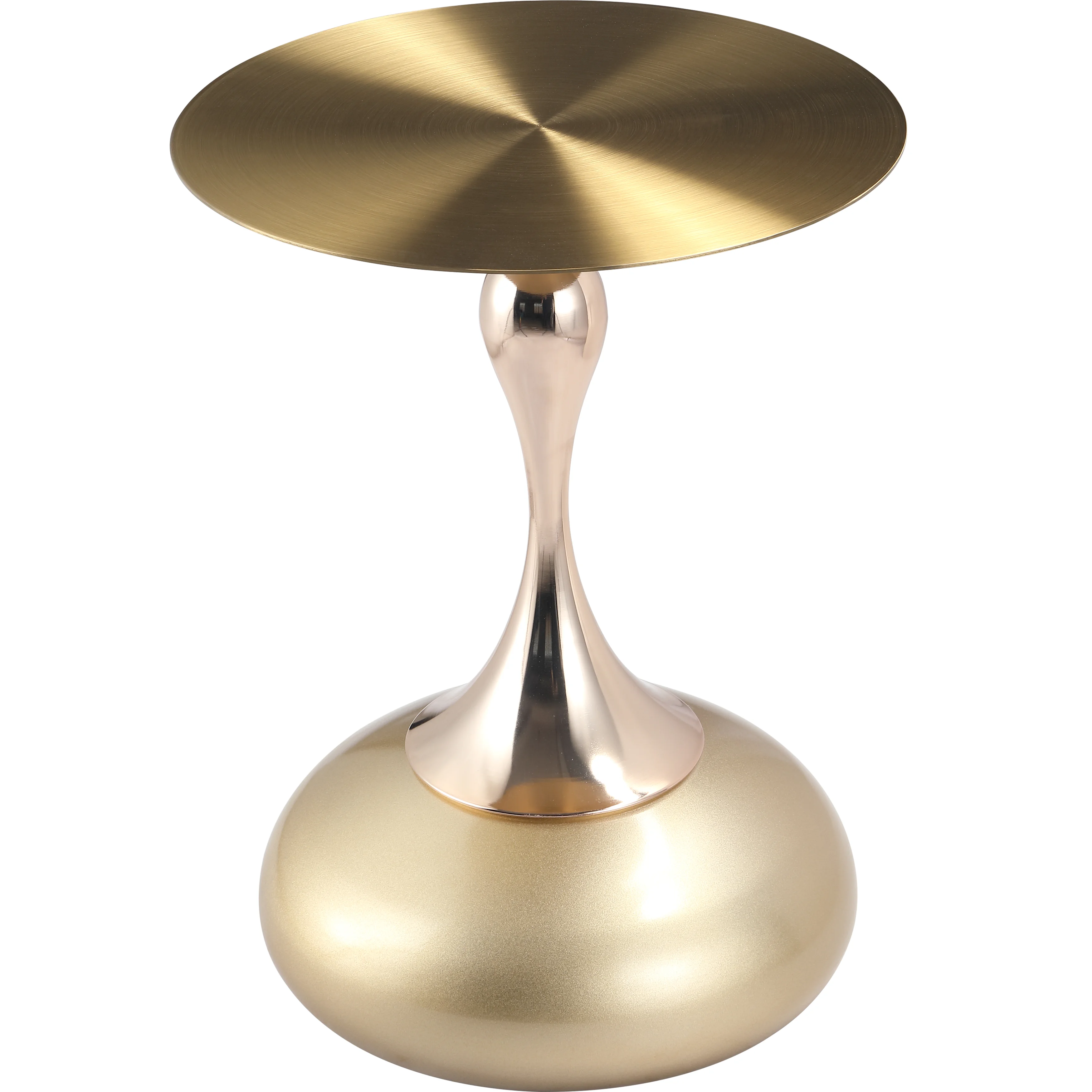 Savoy Collection Modern End Table In Gold With Gold Top
