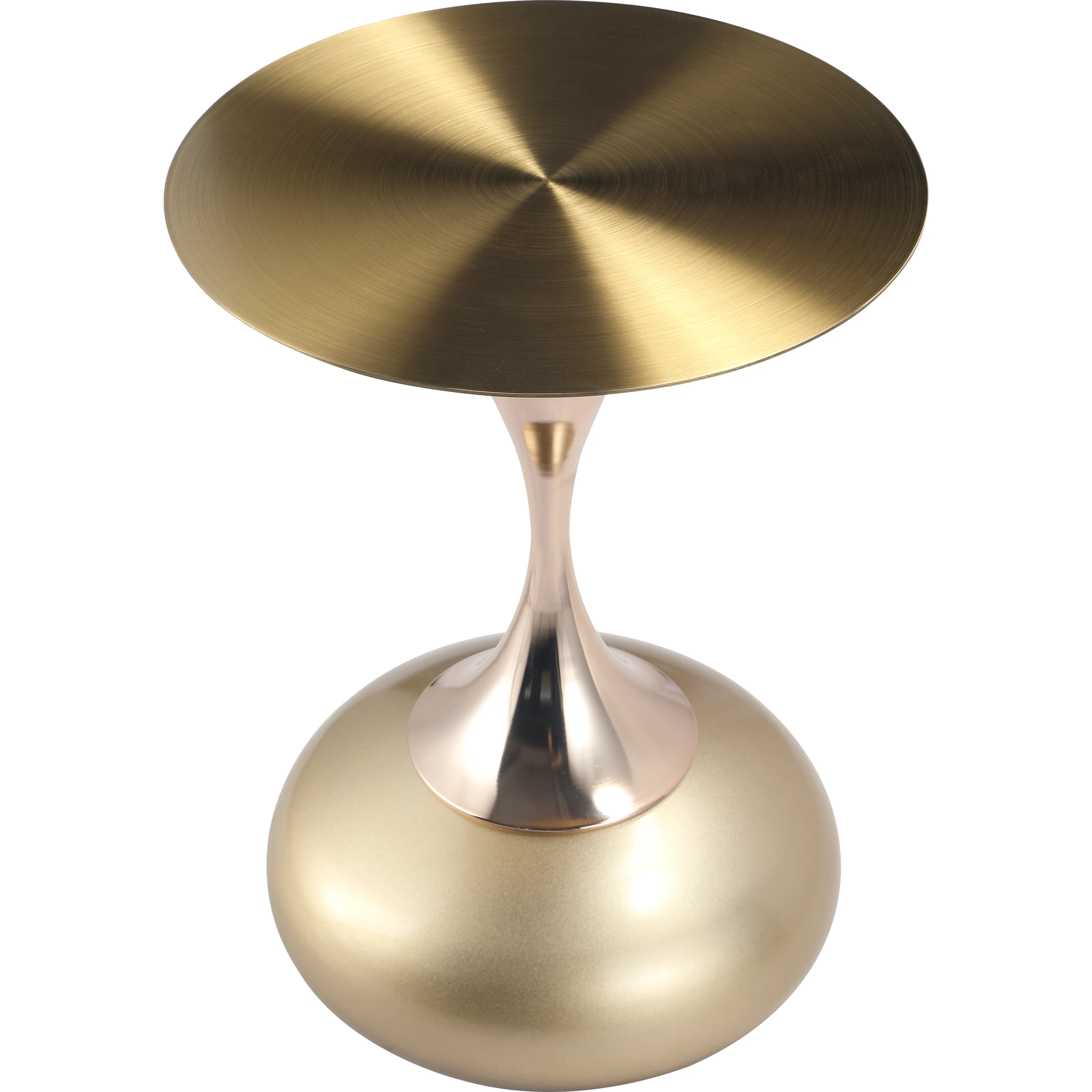 Savoy Collection Modern End Table In Gold With Gold Top