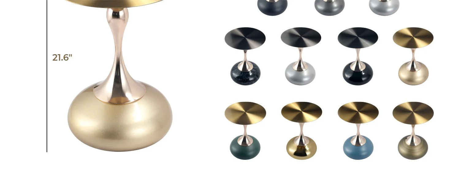 Savoy Collection Modern End Table In Gold With Gold Top