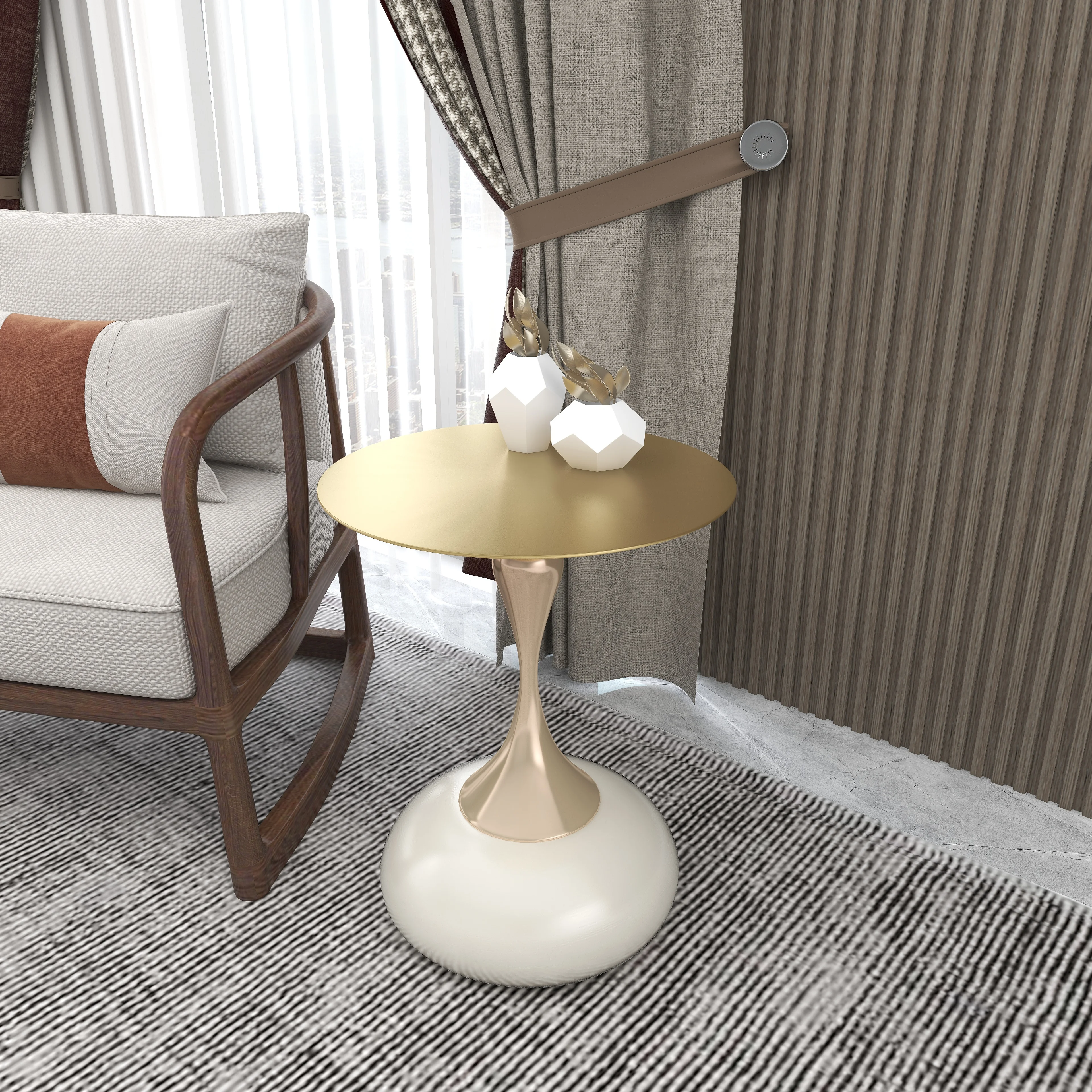 Savoy Collection Modern End Table In White