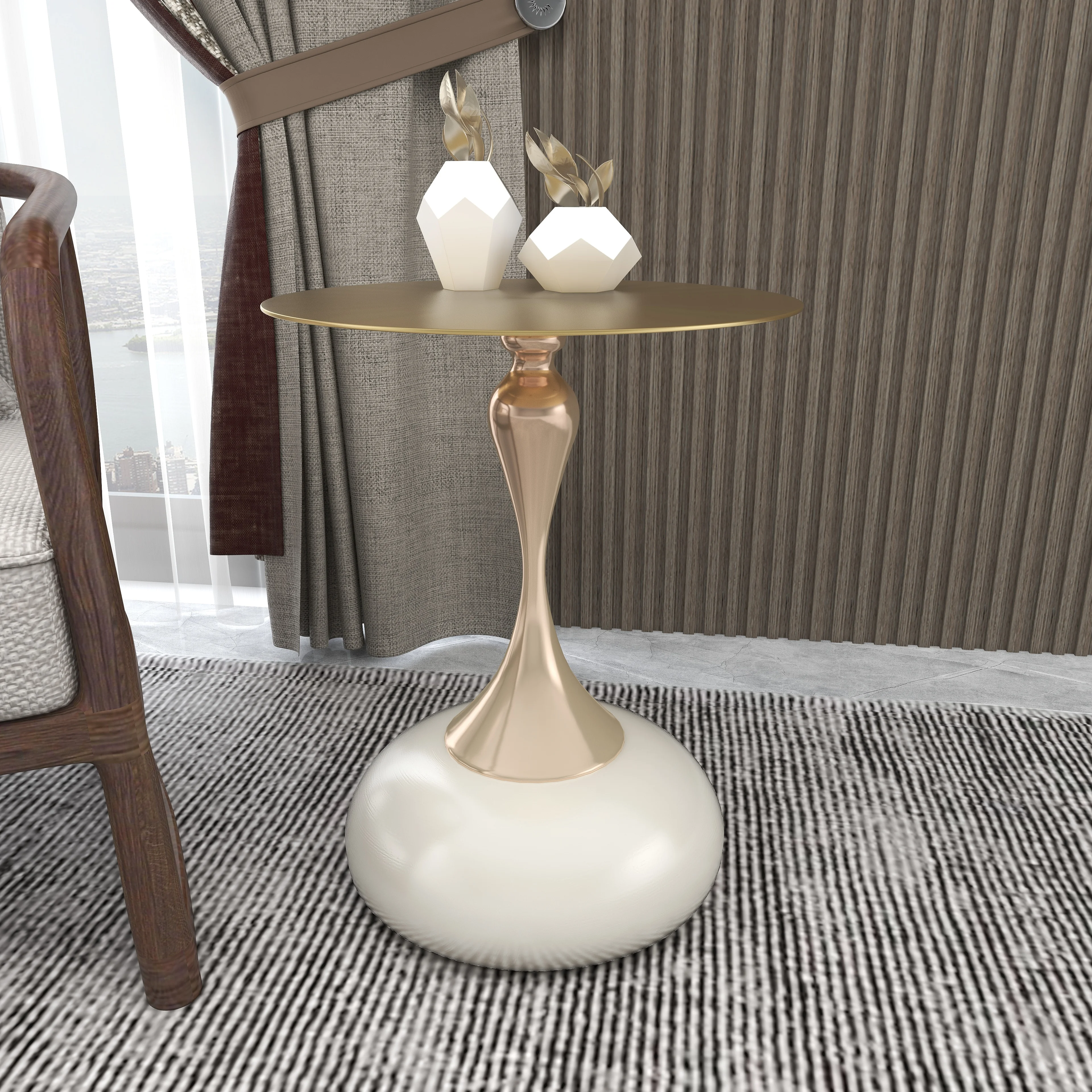 Savoy Collection Modern End Table In White