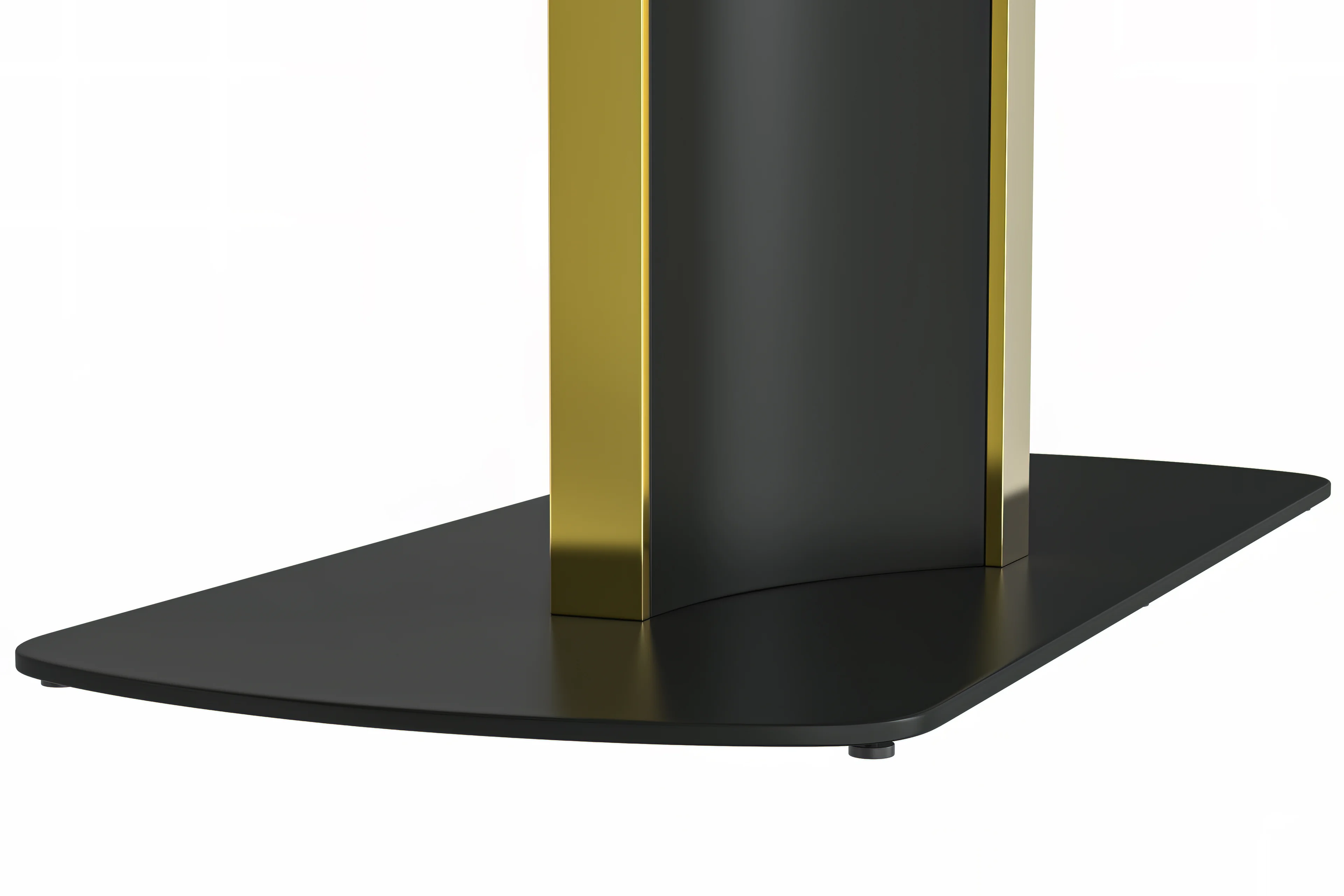 Sylva Series Modern Dining Table Black and Gold Base, With 71" White/Gold Sintered Stone Top