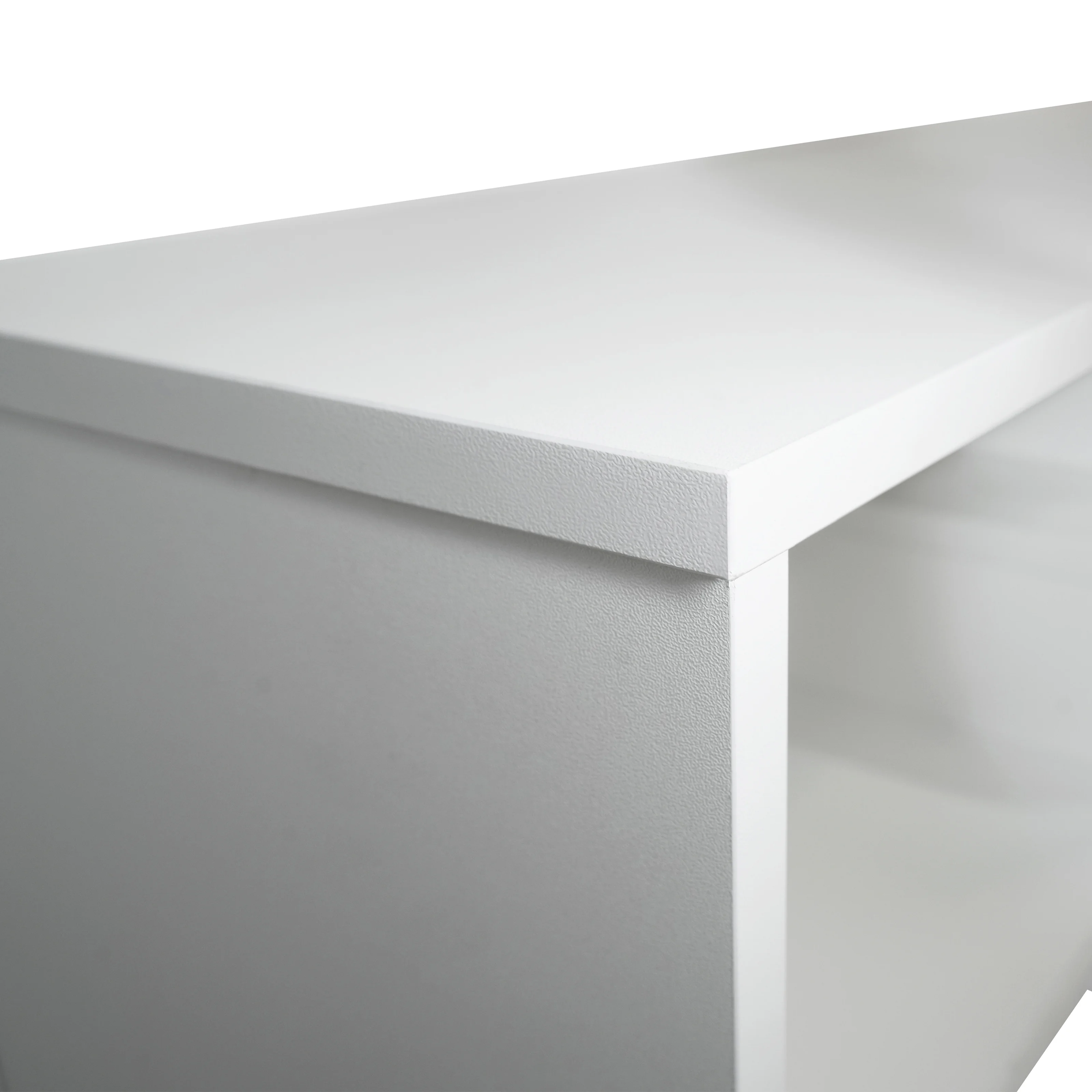 Surrey Modern TV Stand with MDF Shelves and Bookcase in White