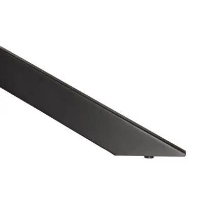 Ravenna 6-Piece Dining Set with 63" Rectangular Dining Table in Natural Wood MDF and 5 Leather Dining Chairs in Black/Black